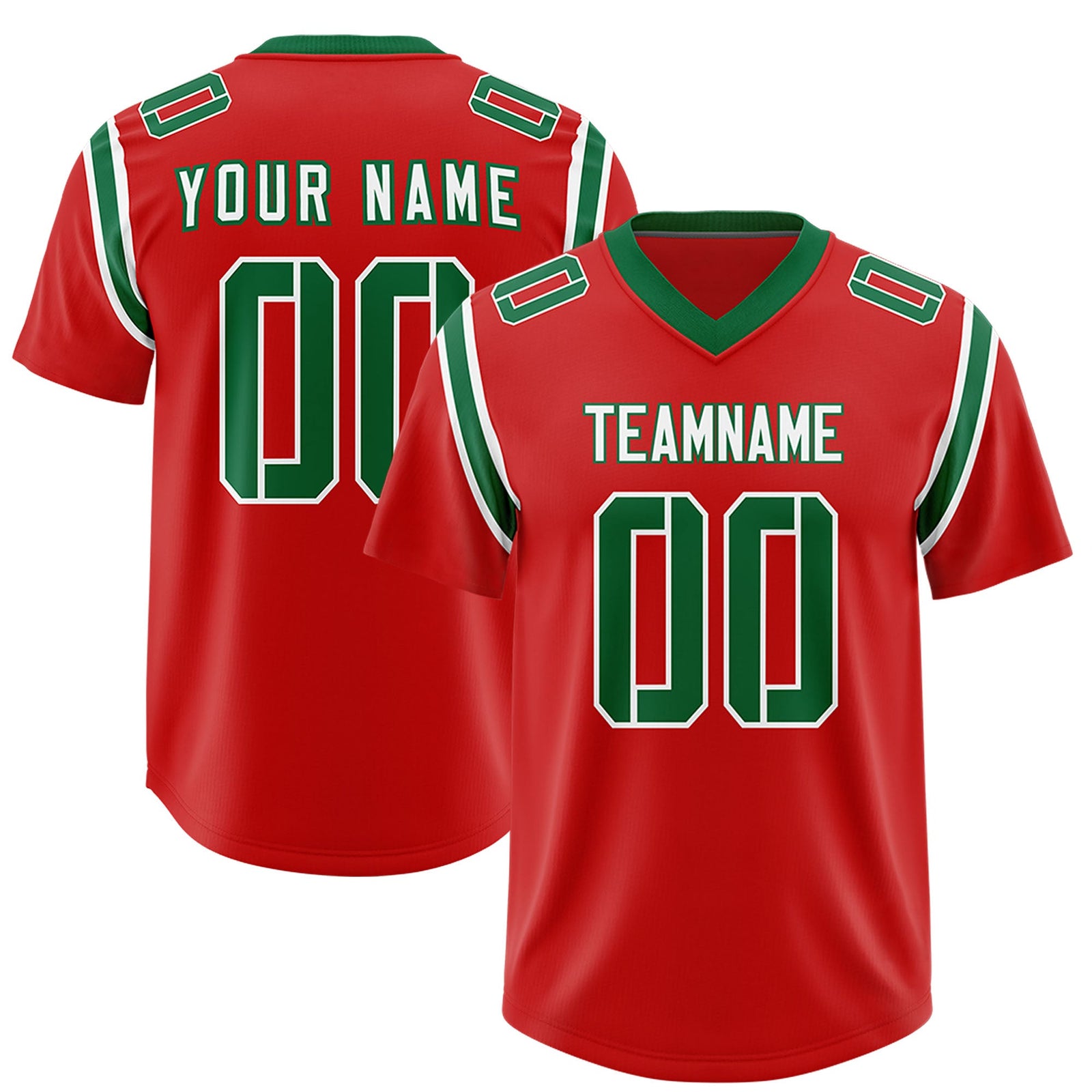 Custom Red Personalized Shoulder Cut Two-Tone Authentic Football Jersey