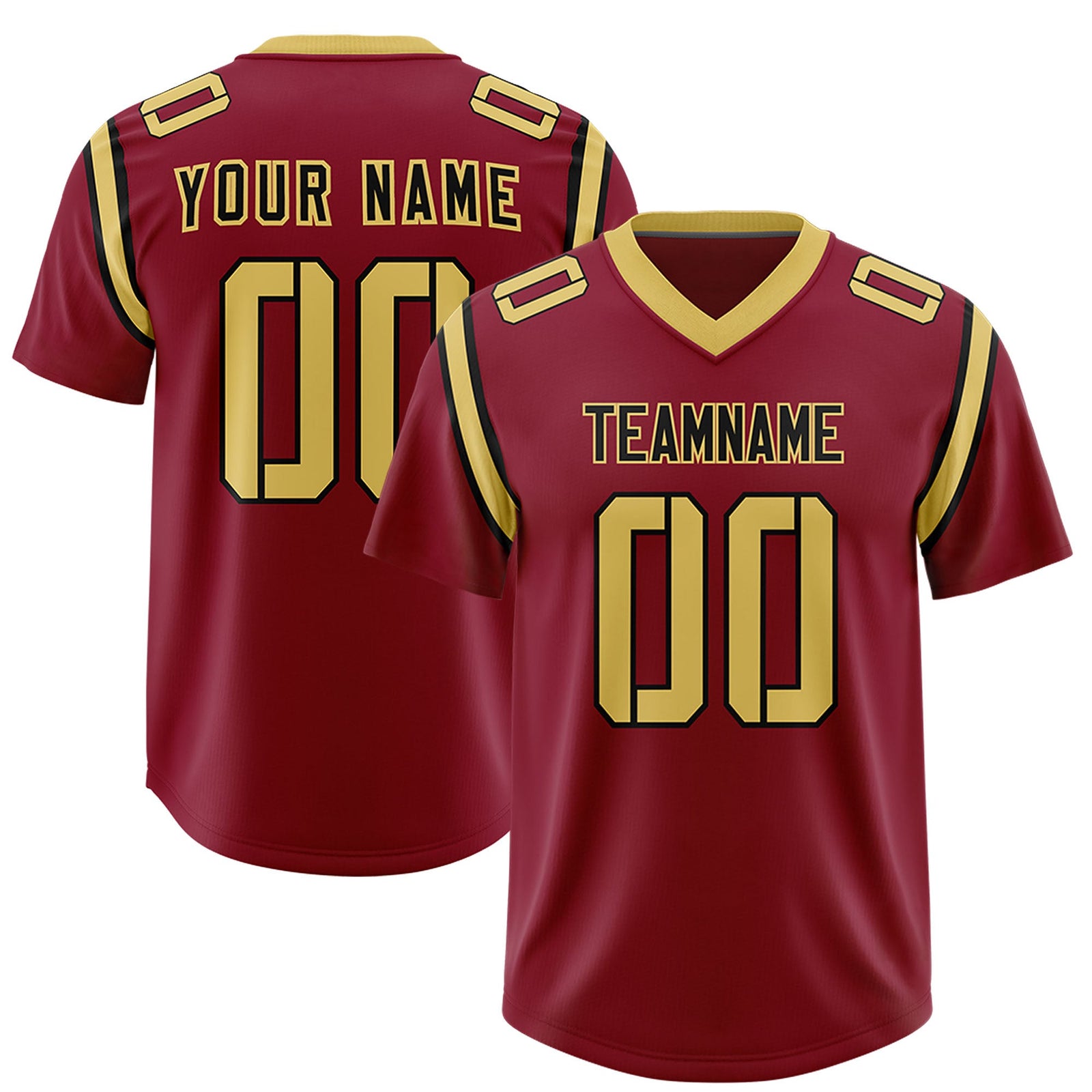 Custom Crimson Personalized Shoulder Cut Two-Tone Authentic Football Jersey