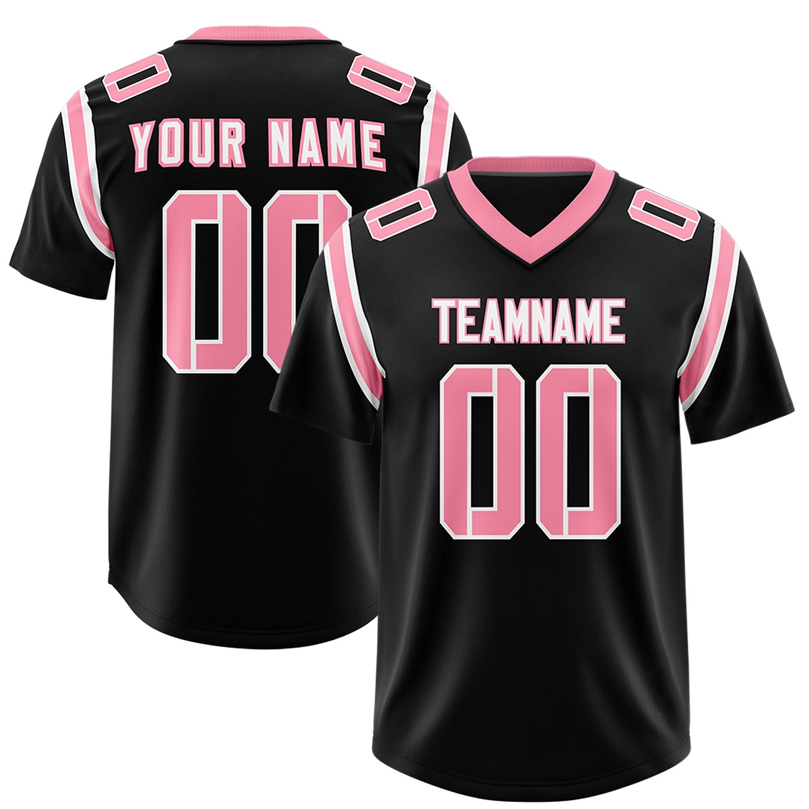Custom Black Personalized Shoulder Cut Two-Tone Authentic Football Jersey