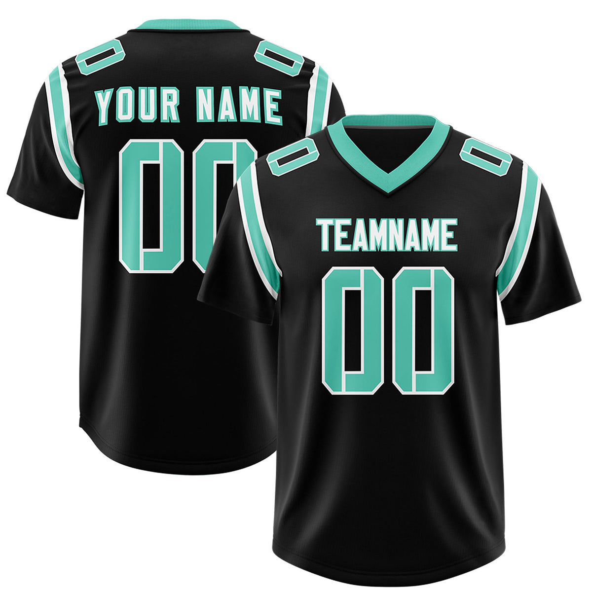 Custom Black Personalized Shoulder Cut Two-Tone Authentic Football Jersey