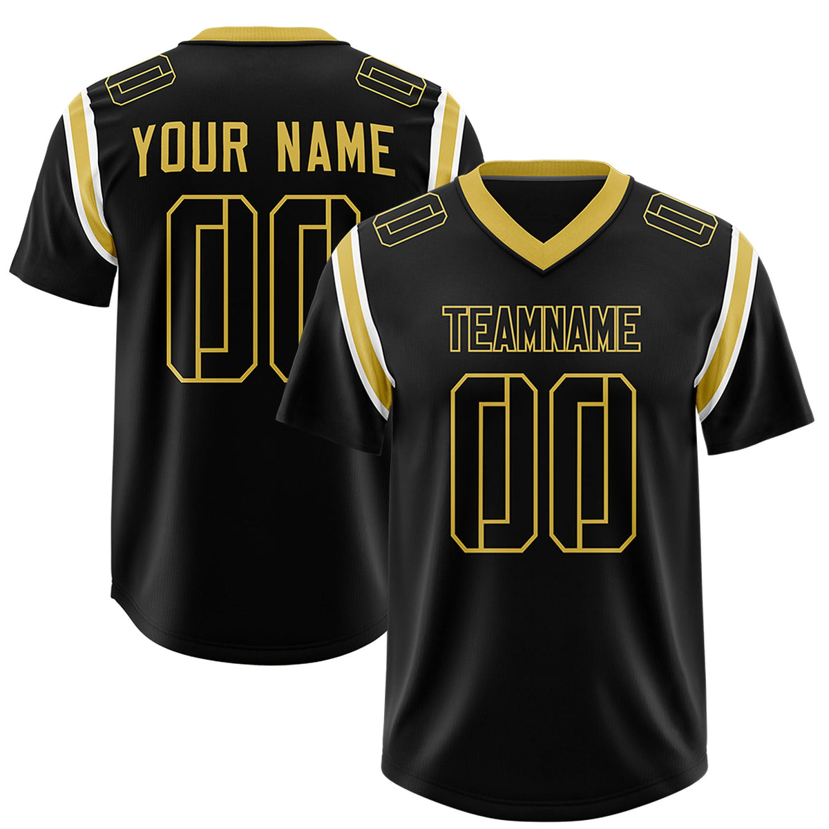 Custom Black Personalized Shoulder Cut Two-Tone Authentic Football Jersey