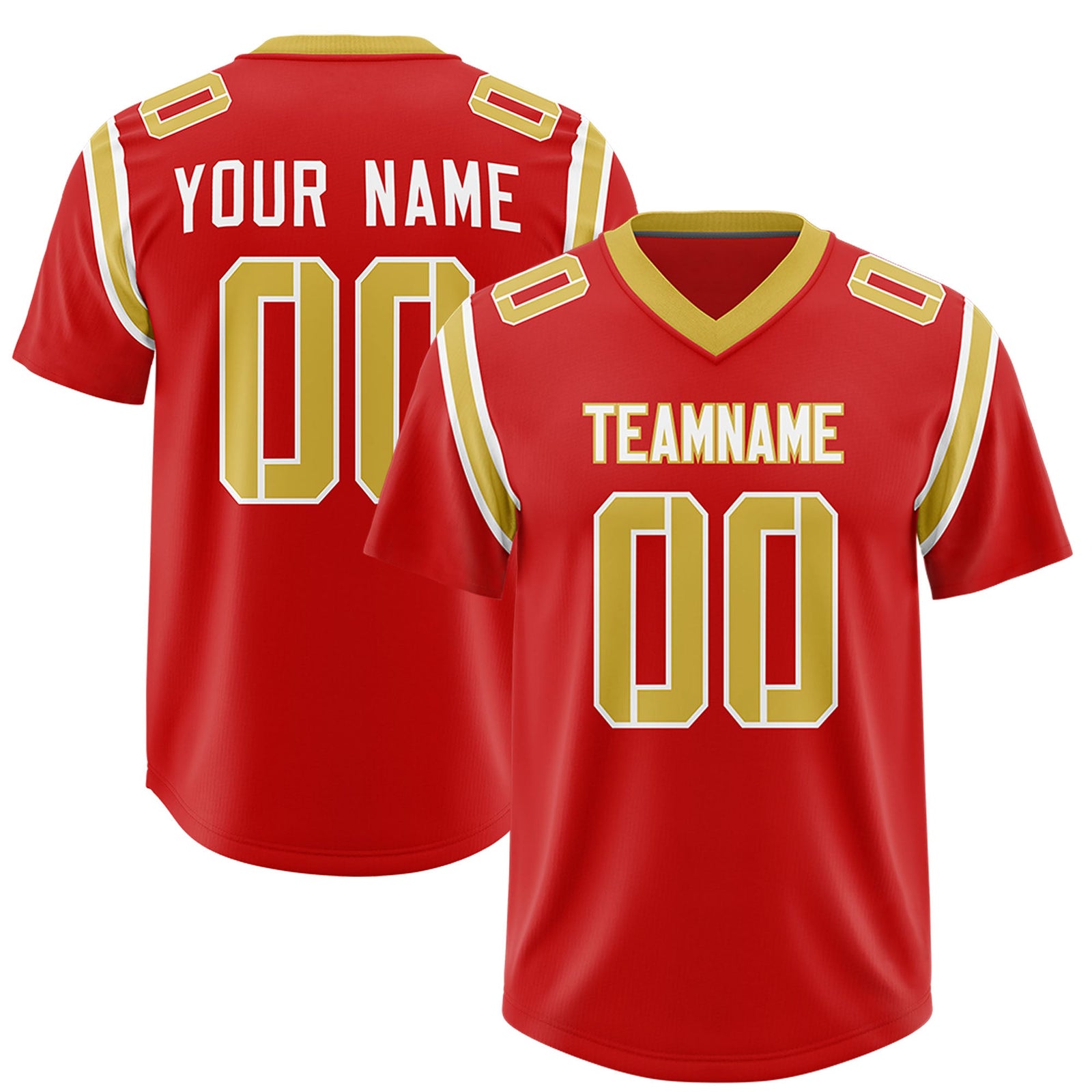 Custom Red Personalized Shoulder Cut Two-Tone Authentic Football Jersey