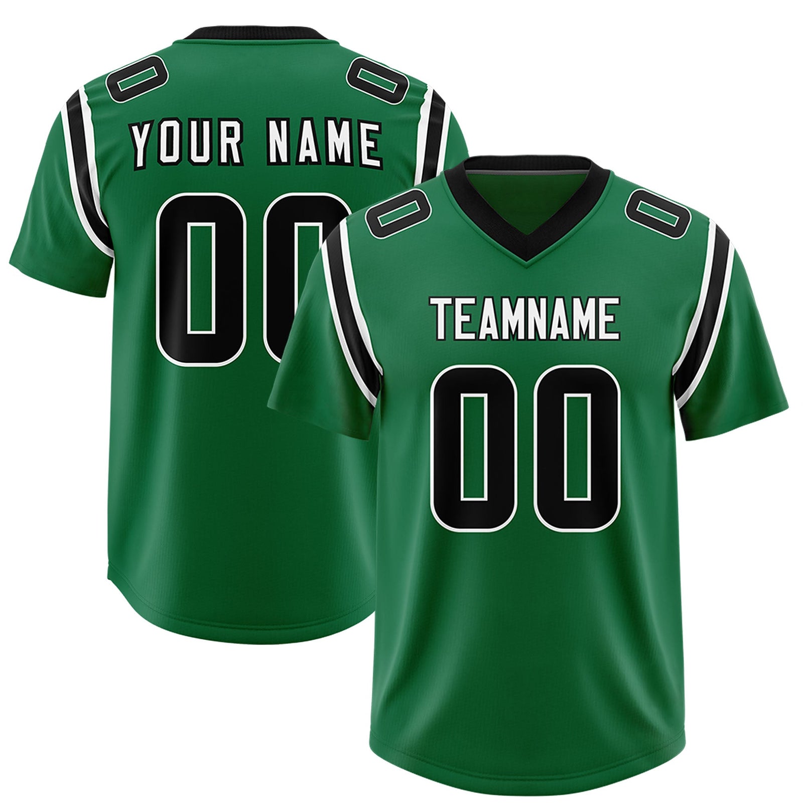 Custom Kelly Green Personalized Shoulder Cut Two-Tone Authentic Football Jersey