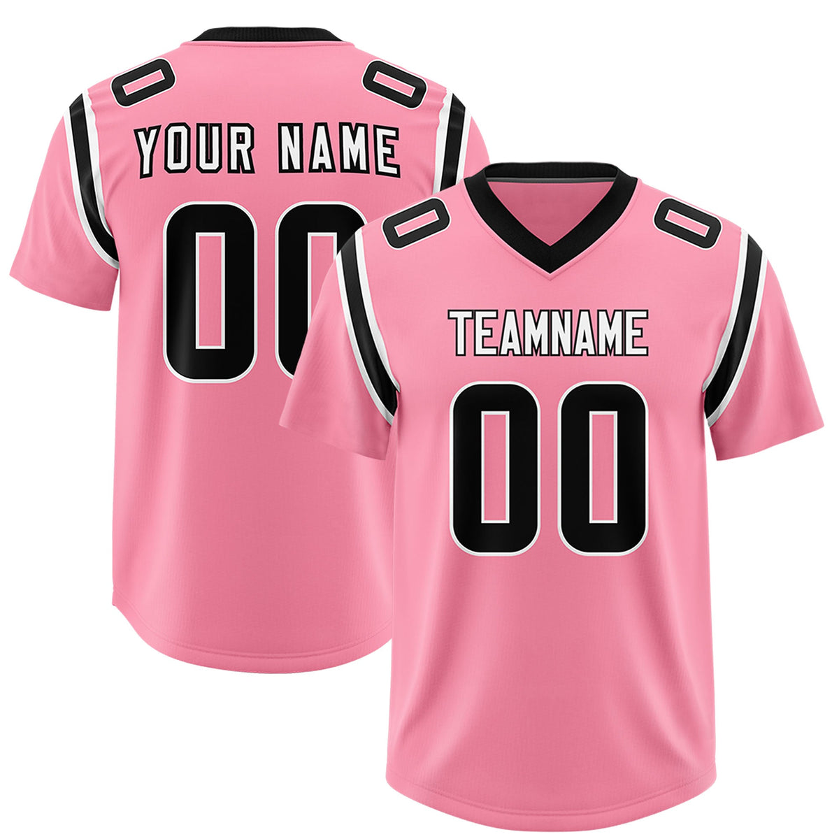 Custom Light Pink Personalized Shoulder Cut Two-Tone Authentic Football Jersey