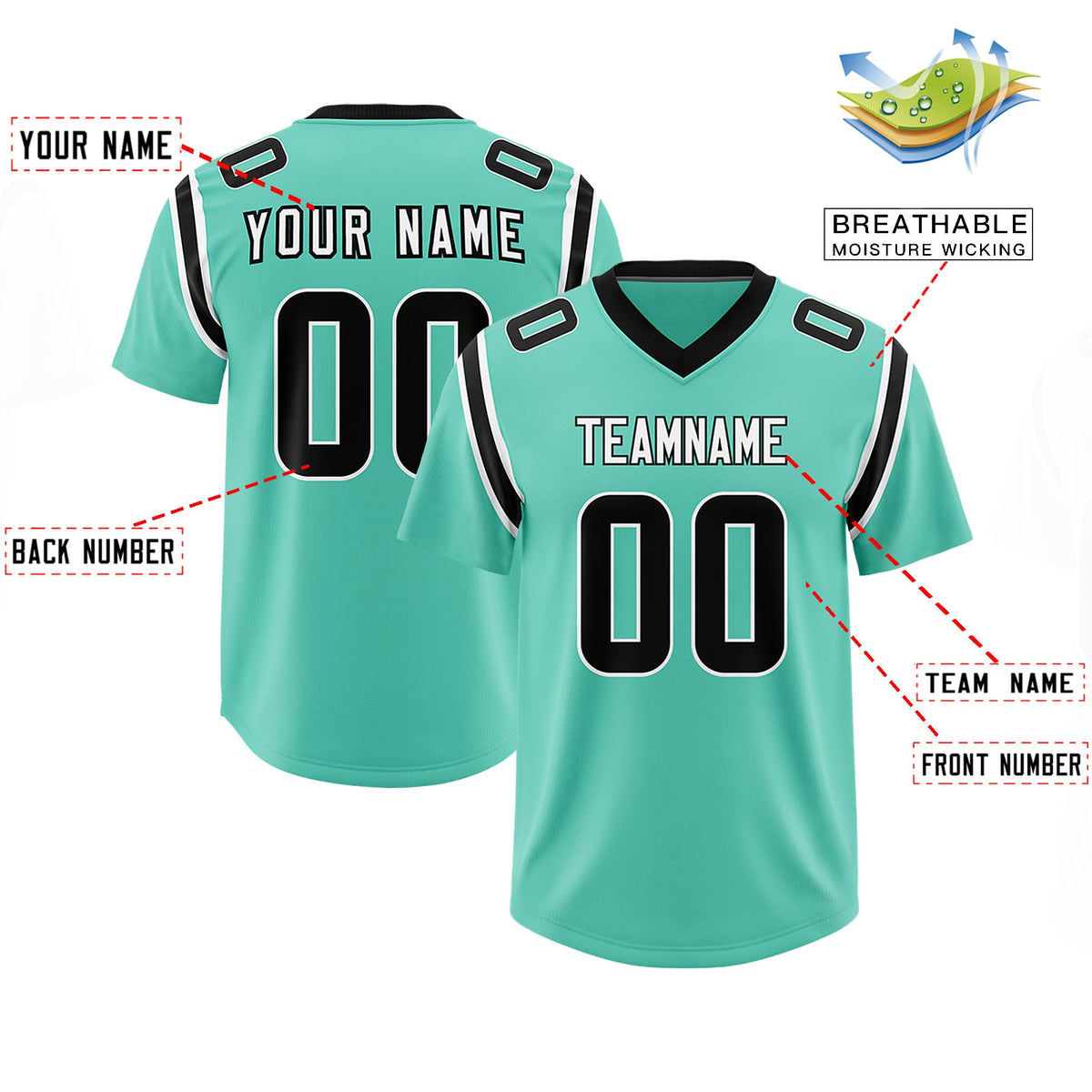 Custom Bright Green Personalized Shoulder Cut Two-Tone Authentic Football Jersey