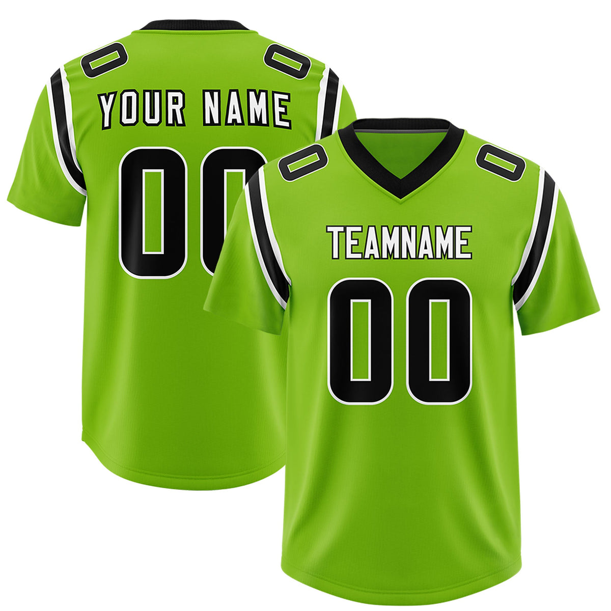 Custom Neon Green Personalized Shoulder Cut Two-Tone Authentic Football Jersey