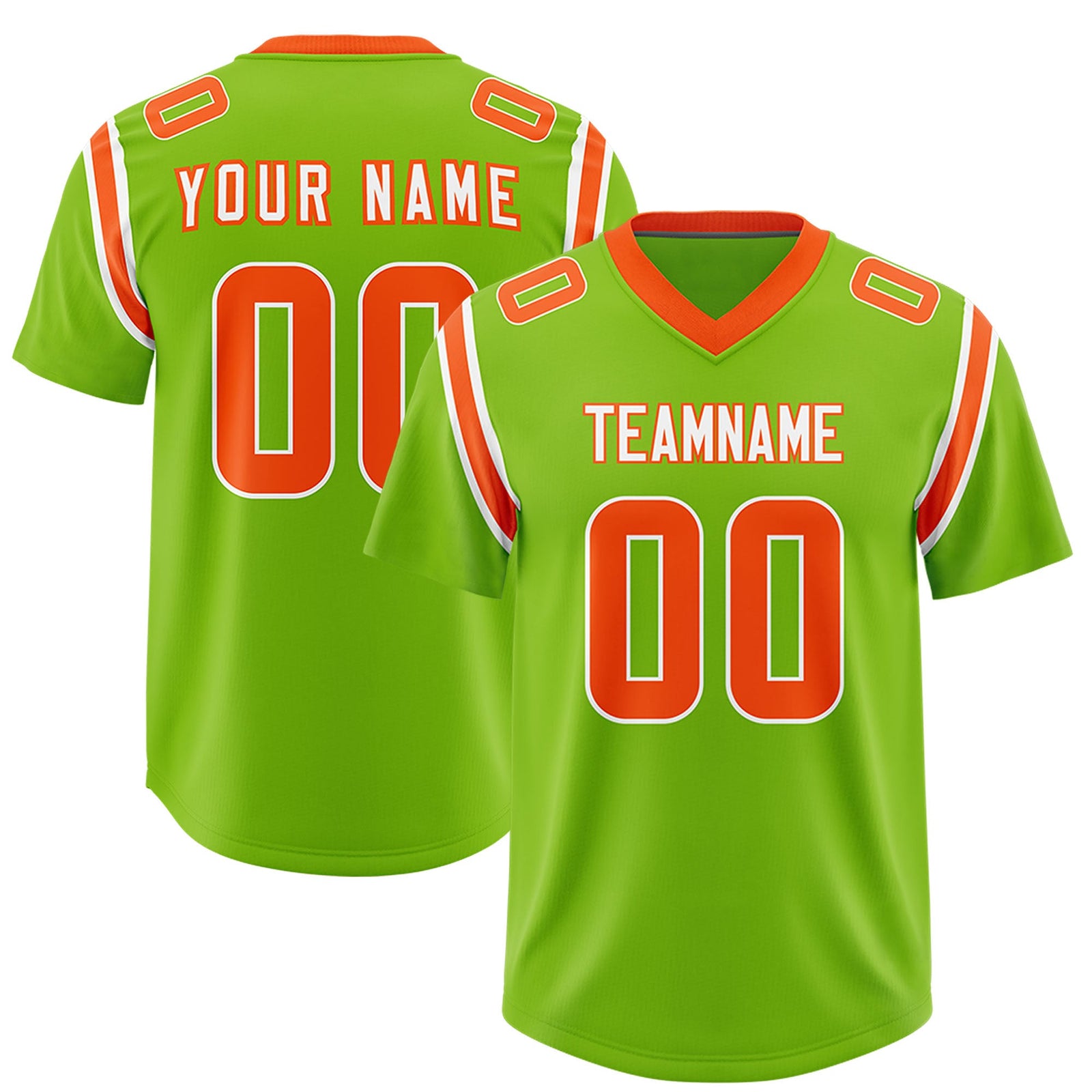 Custom Neon Green Personalized Shoulder Cut Two-Tone Authentic Football Jersey