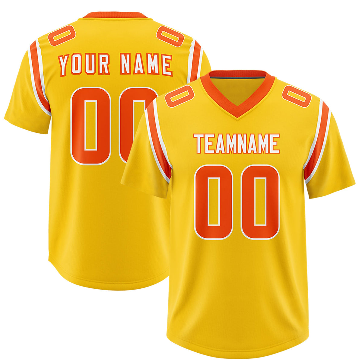 Custom Gold Personalized Shoulder Cut Two-Tone Authentic Football Jersey