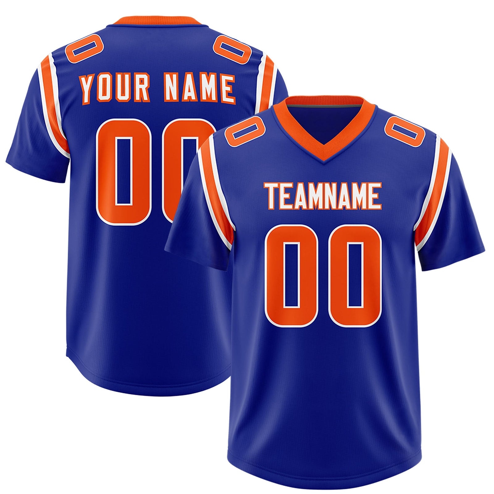 Custom Royal Personalized Shoulder Cut Two-Tone Authentic Football Jersey