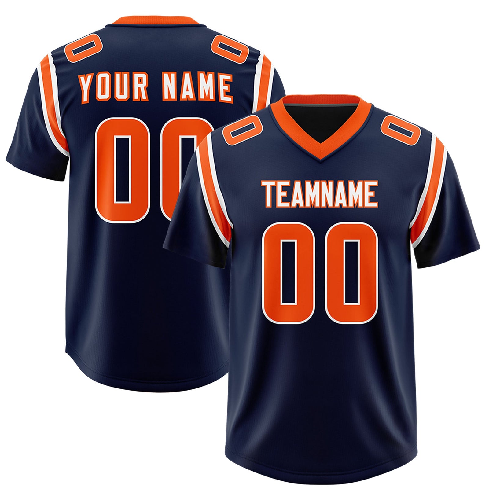Custom Navy Personalized Shoulder Cut Two-Tone Authentic Football Jersey