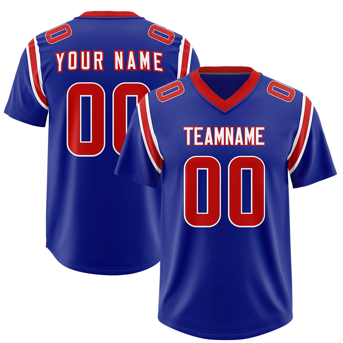 Custom Royal Personalized Shoulder Cut Two-Tone Authentic Football Jersey