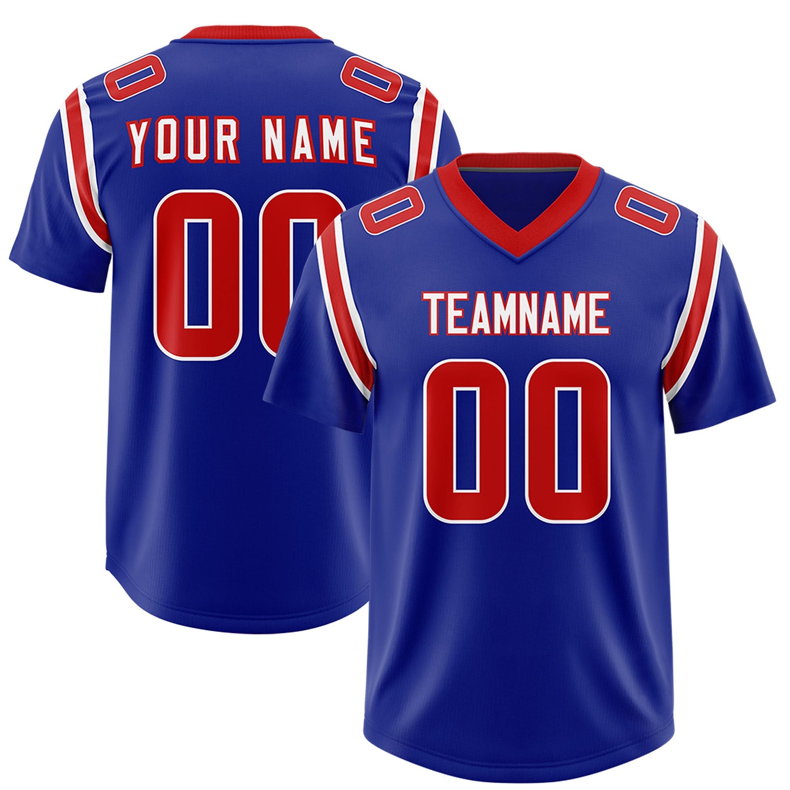 Custom Royal Personalized Shoulder Cut Two-Tone Authentic Football Jersey