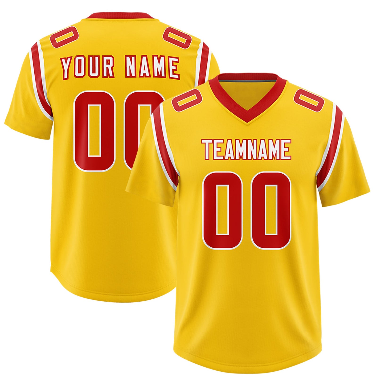 Custom Gold Personalized Shoulder Cut Two-Tone Authentic Football Jersey