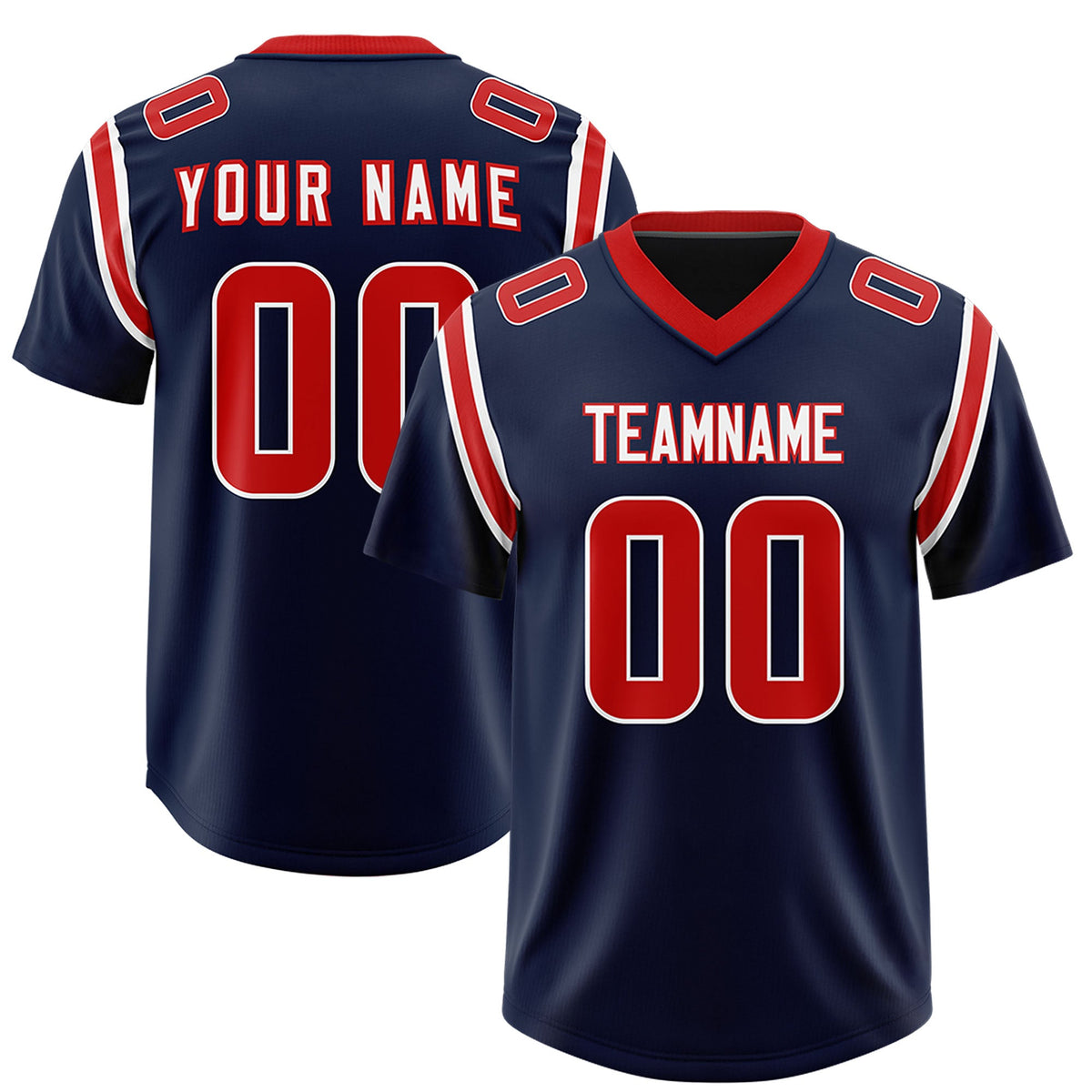 Custom Navy Personalized Shoulder Cut Two-Tone Authentic Football Jersey