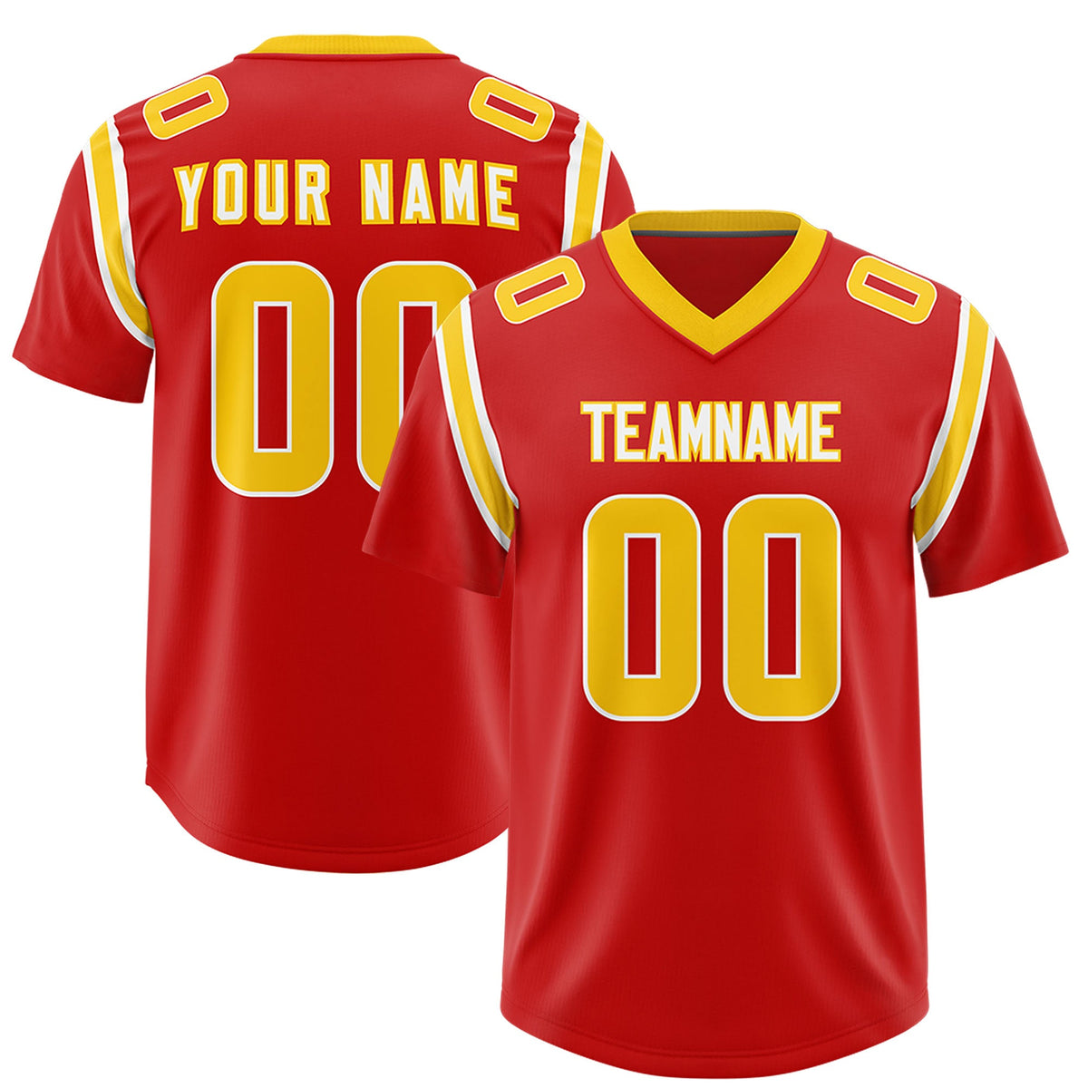 Custom Red Personalized Shoulder Cut Two-Tone Authentic Football Jersey