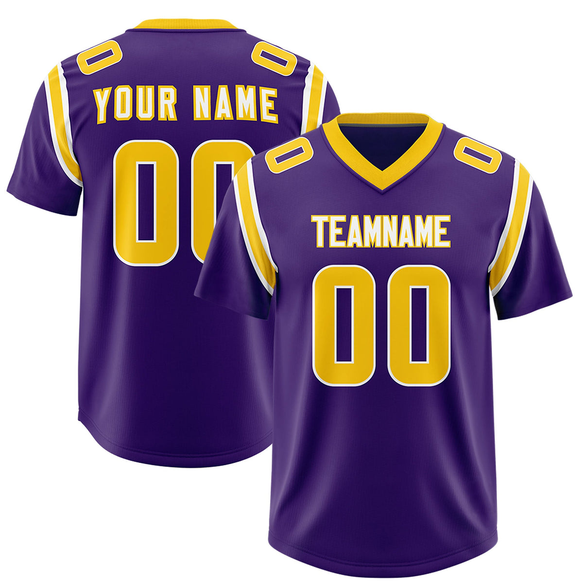 Custom Purple Personalized Shoulder Cut Two-Tone Authentic Football Jersey