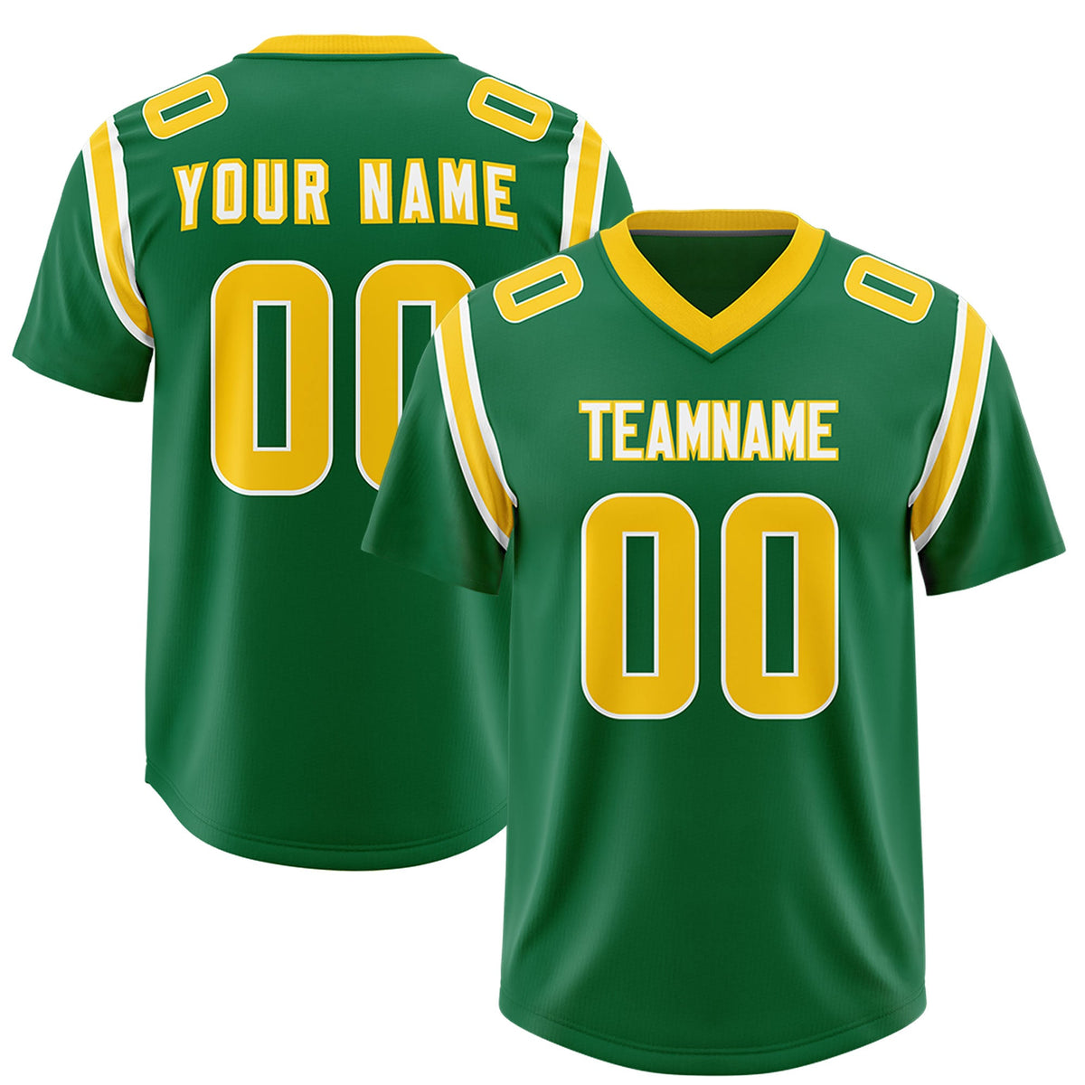 Custom Kelly Green Personalized Shoulder Cut Two-Tone Authentic Football Jersey