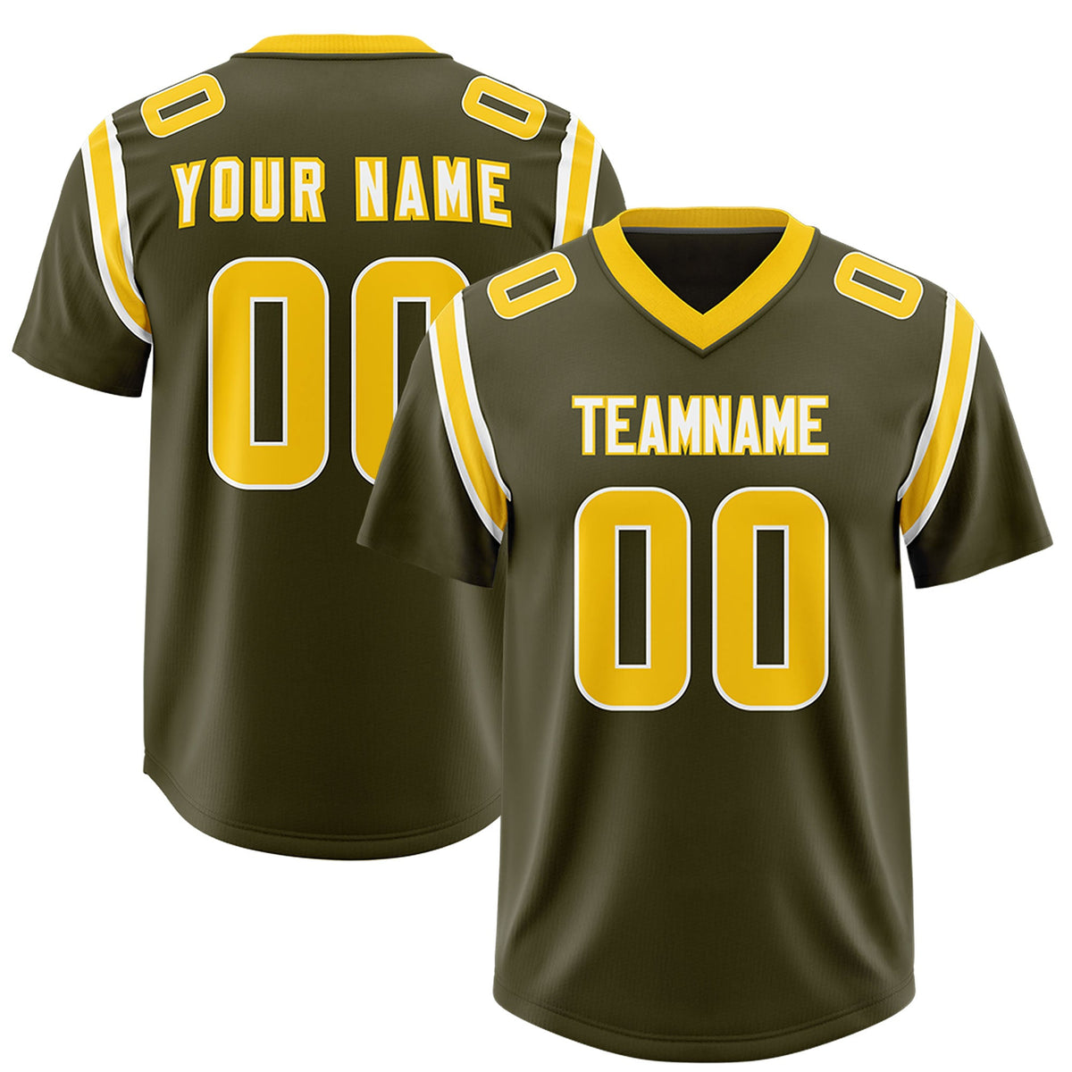 Custom Olive Personalized Shoulder Cut Two-Tone Authentic Football Jersey