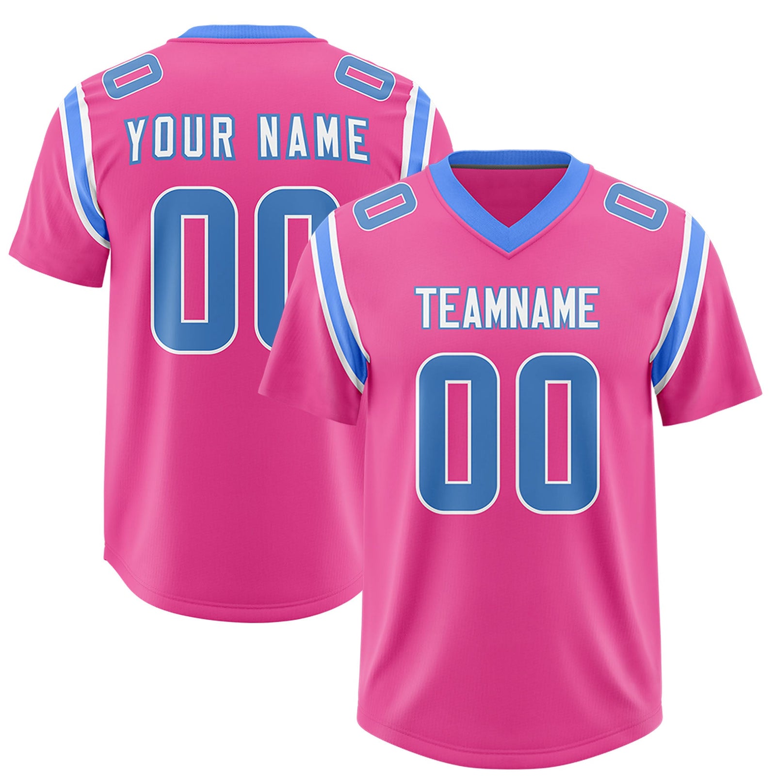 Custom Pink Personalized Shoulder Cut Two-Tone Authentic Football Jersey