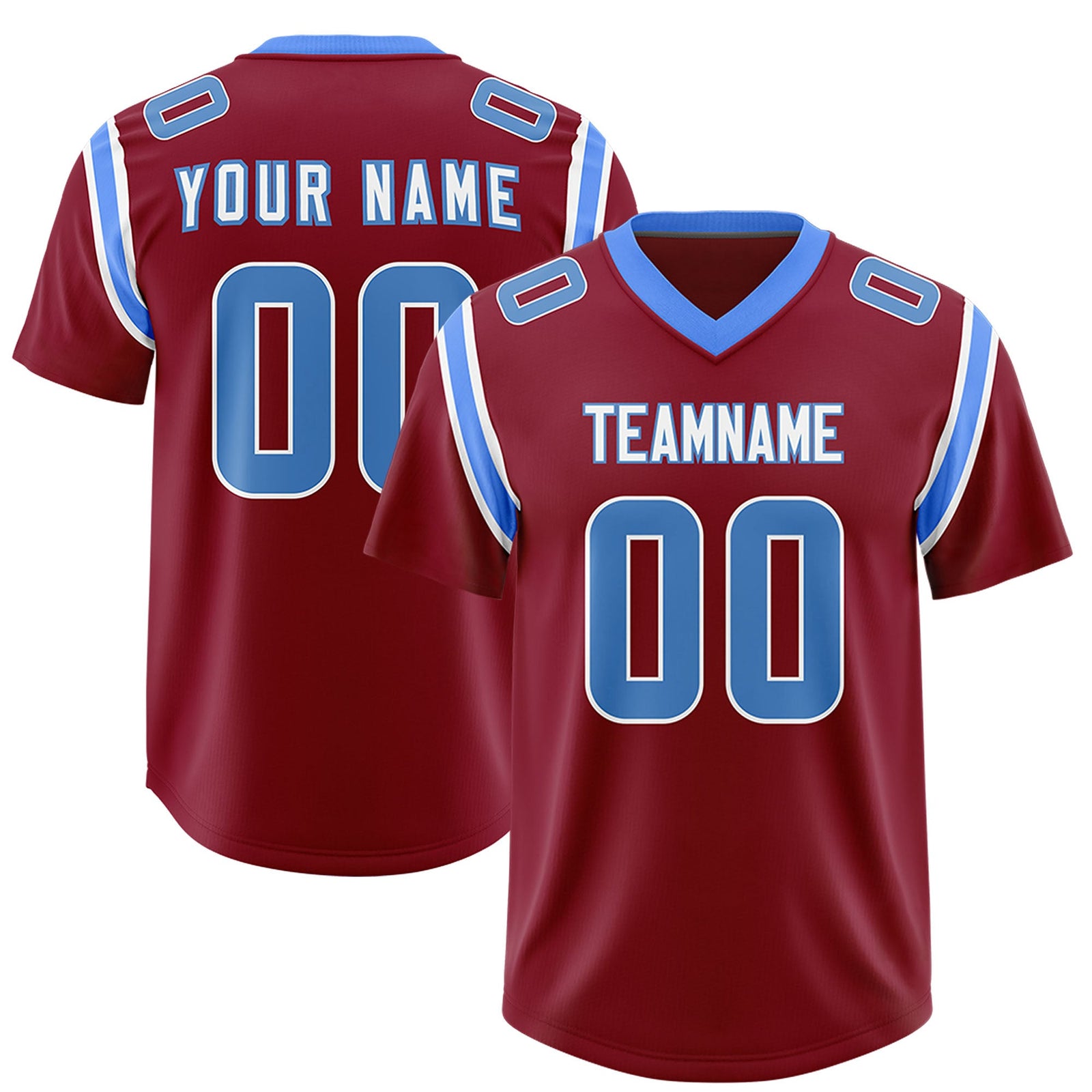 Custom Crimson Personalized Shoulder Cut Two-Tone Authentic Football Jersey