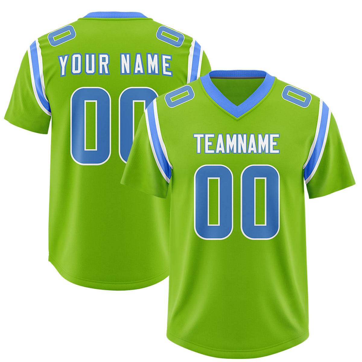 Custom Neon Green Personalized Shoulder Cut Two-Tone Authentic Football Jersey