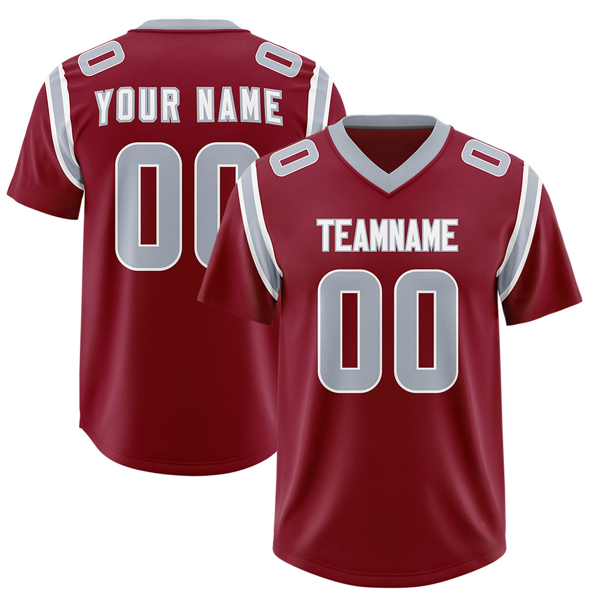 Custom Crimson Personalized Shoulder Cut Two-Tone Authentic Football Jersey