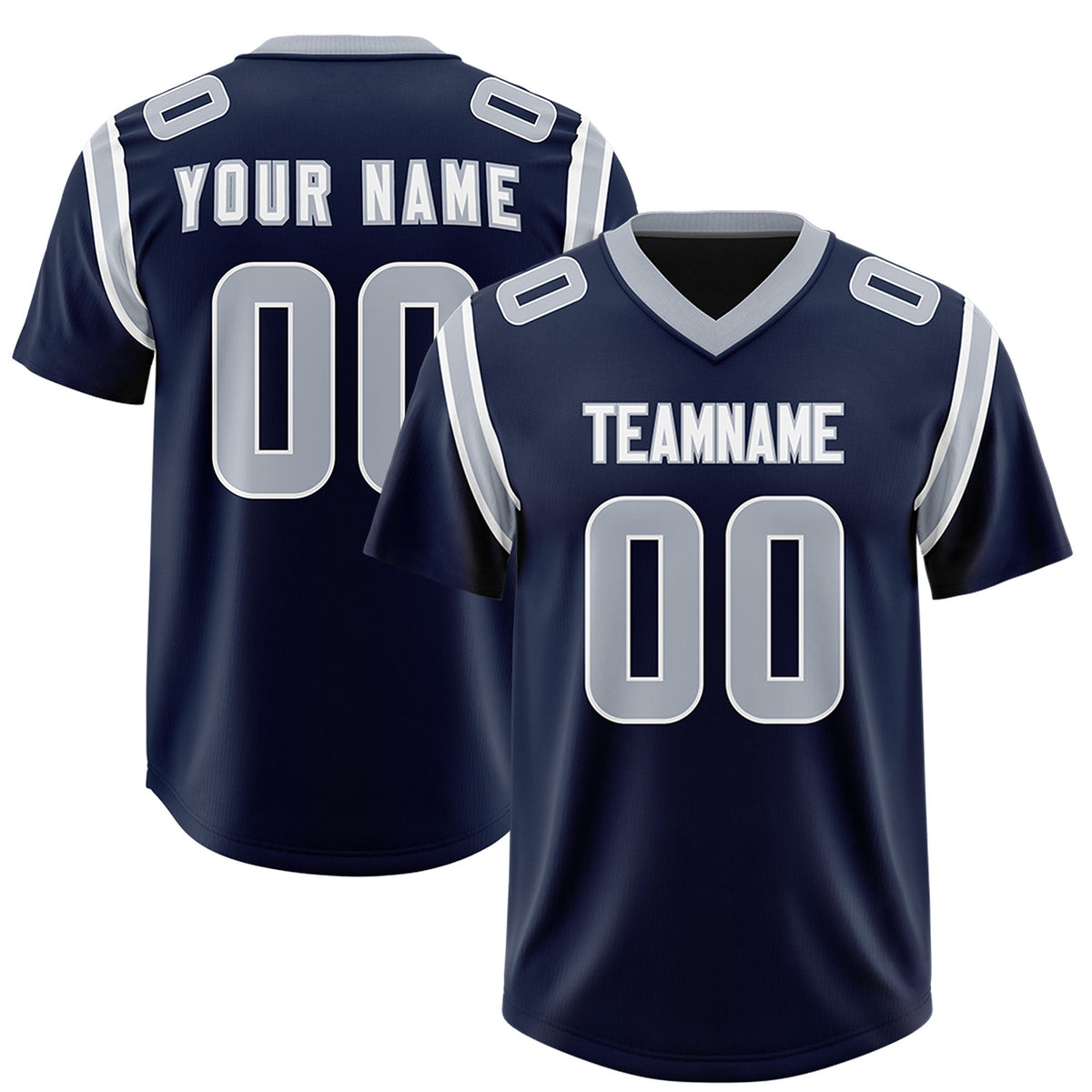 Custom Navy Personalized Shoulder Cut Two-Tone Authentic Football Jersey