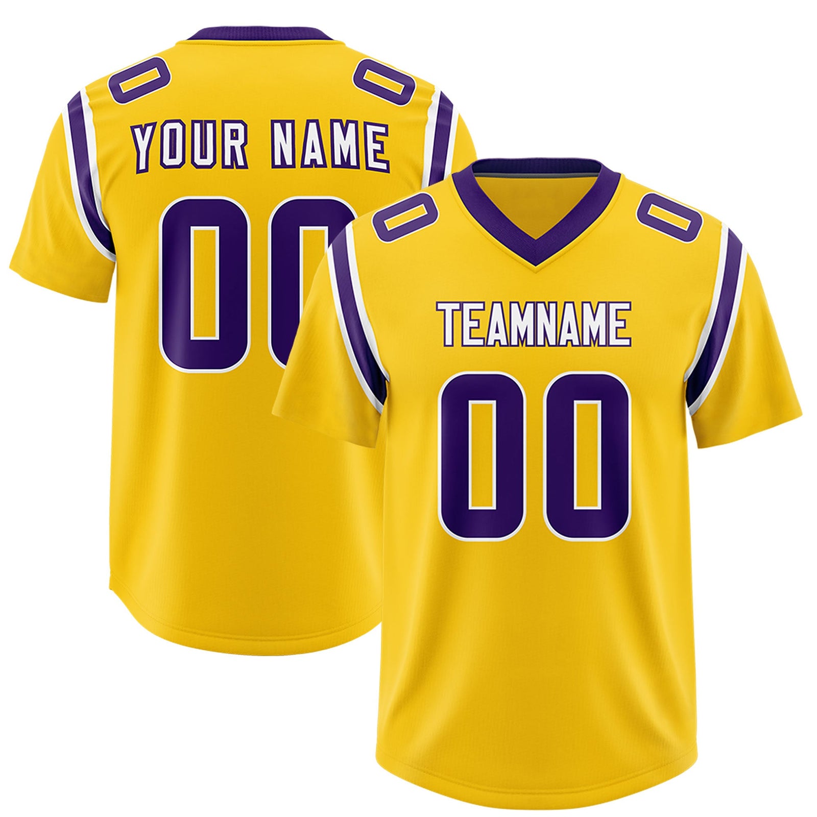 Custom Gold Personalized Shoulder Cut Two-Tone Authentic Football Jersey