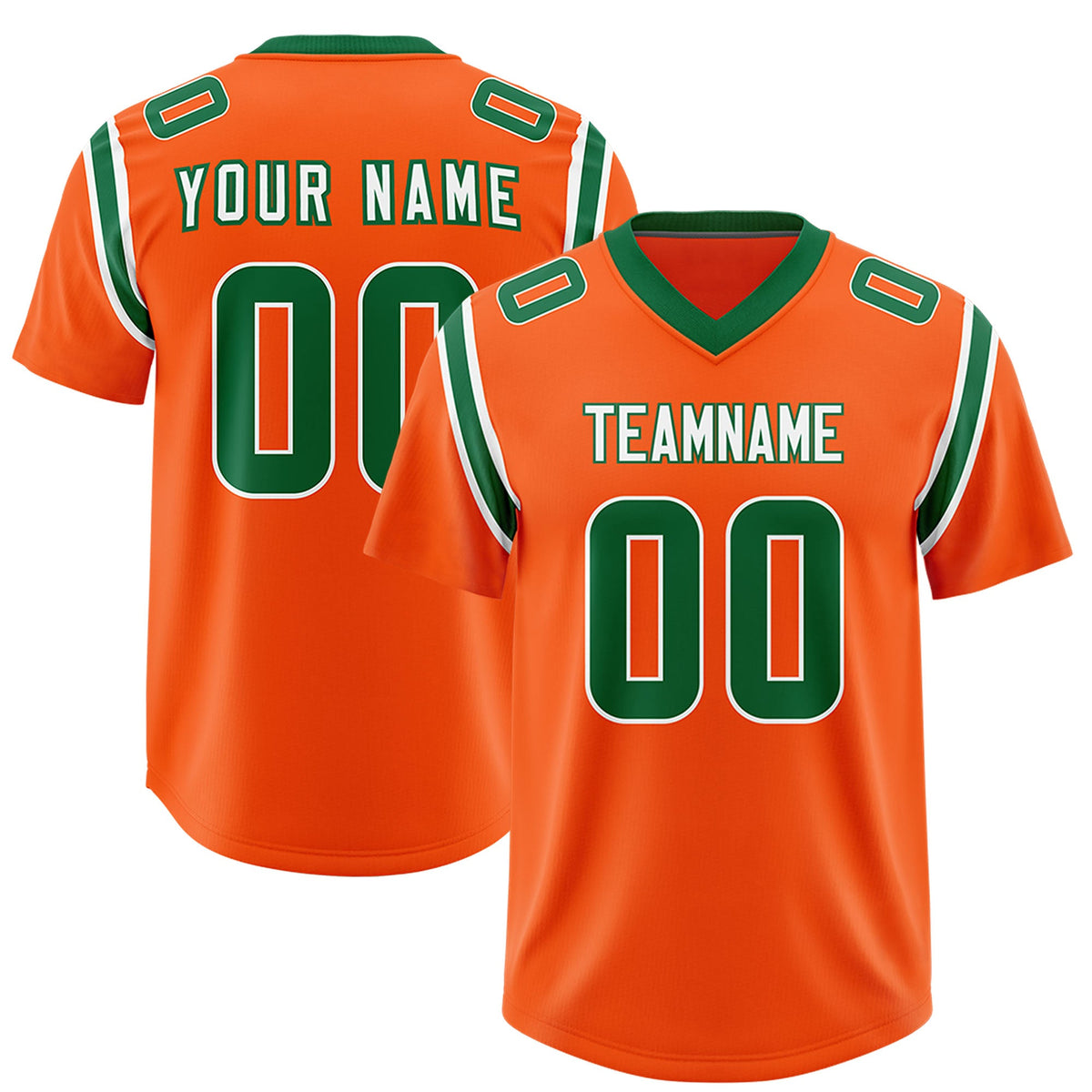 Custom Orange Personalized Shoulder Cut Two-Tone Authentic Football Jersey