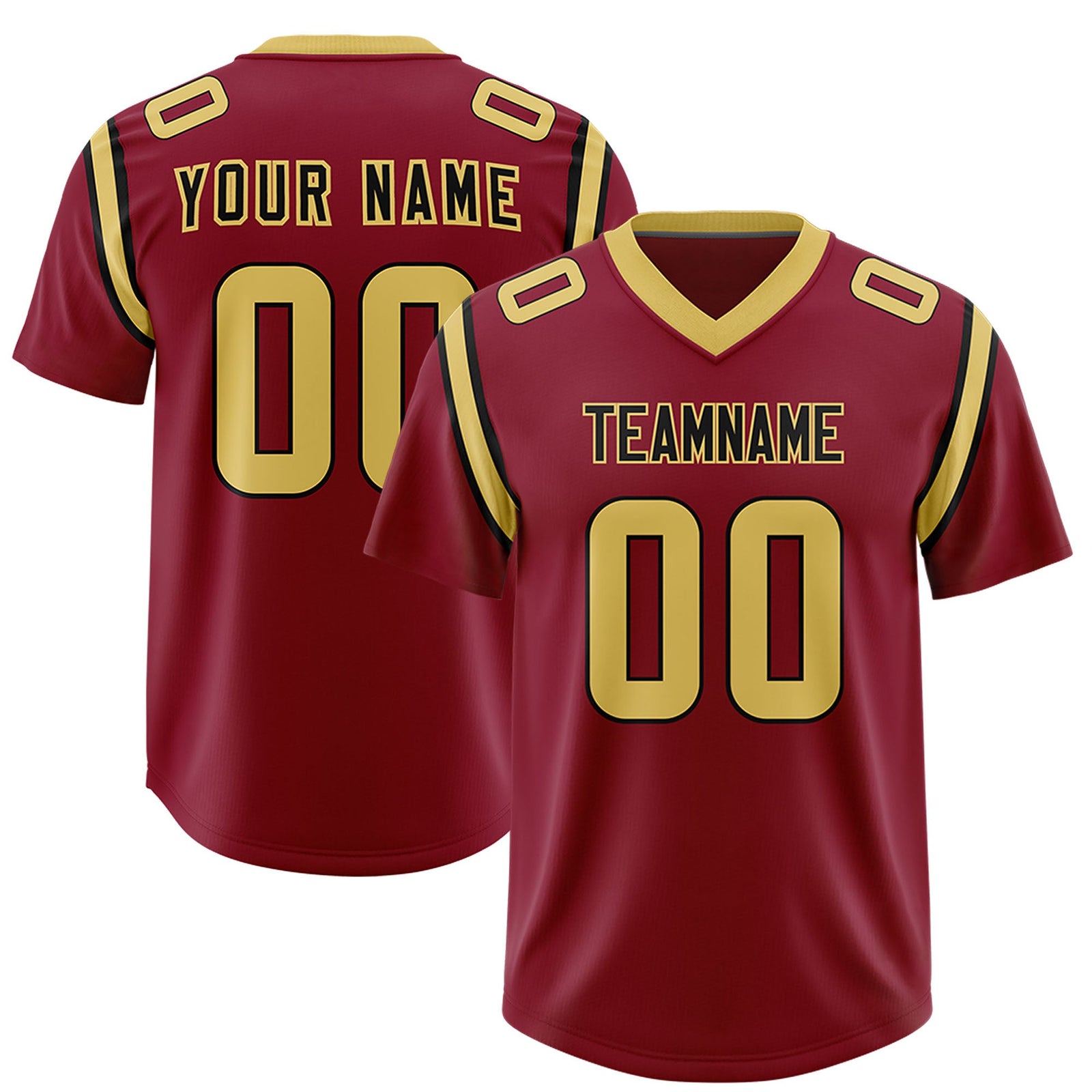 Custom Crimson Personalized Shoulder Cut Two-Tone Authentic Football Jersey