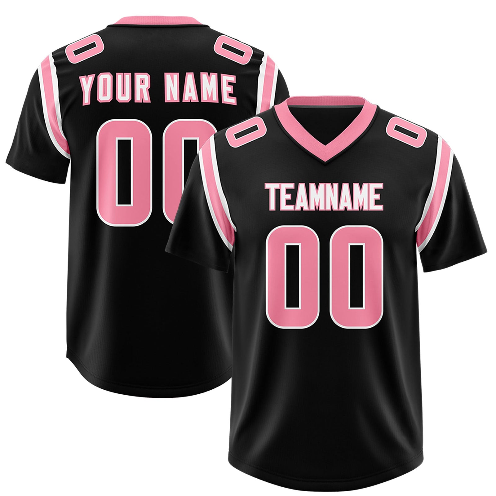 Custom Black Personalized Shoulder Cut Two-Tone Authentic Football Jersey