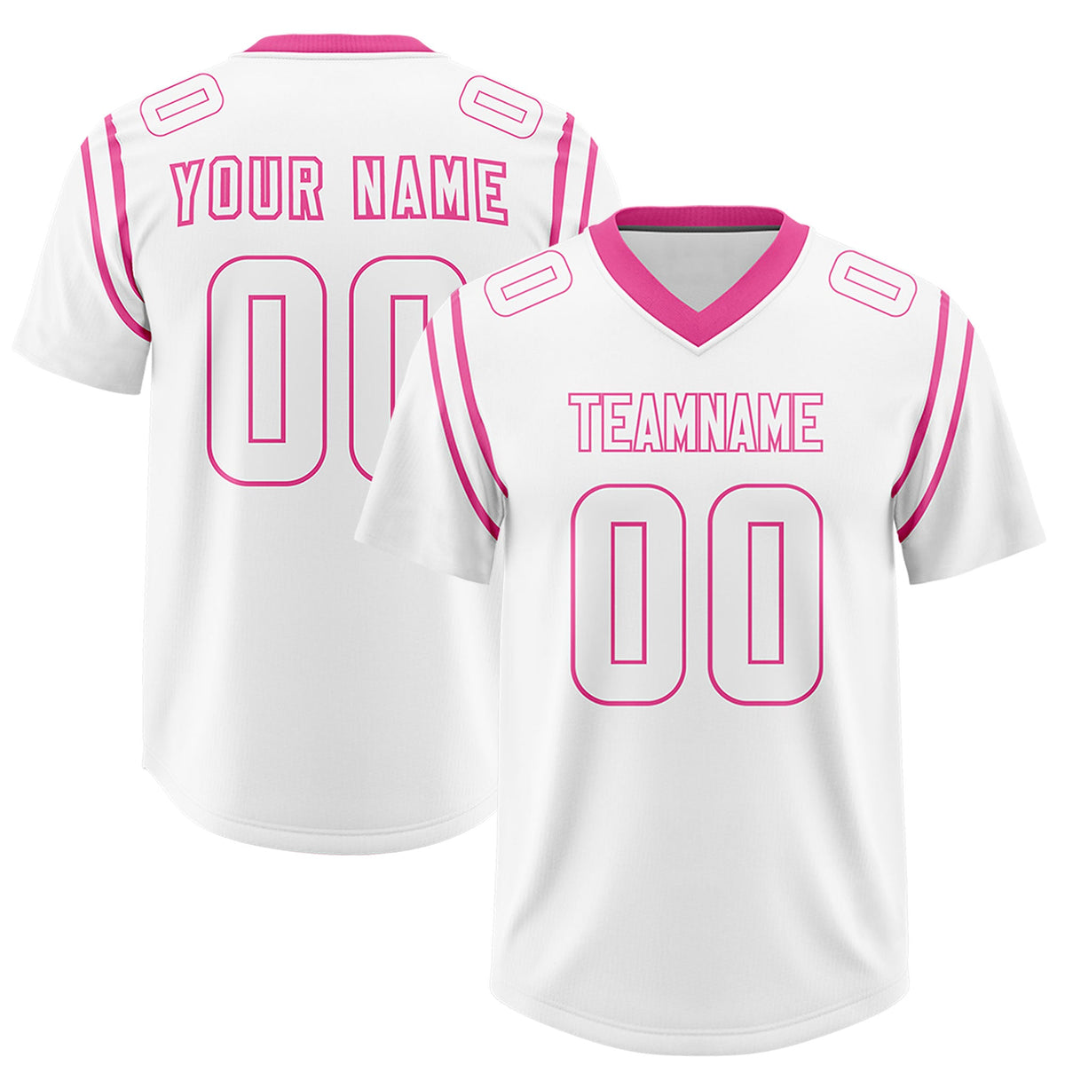 Custom White Personalized Shoulder Cut Two-Tone Authentic Football Jersey