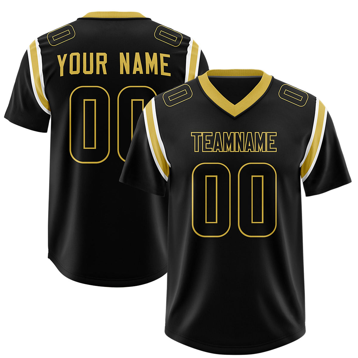 Custom Black Personalized Shoulder Cut Two-Tone Authentic Football Jersey