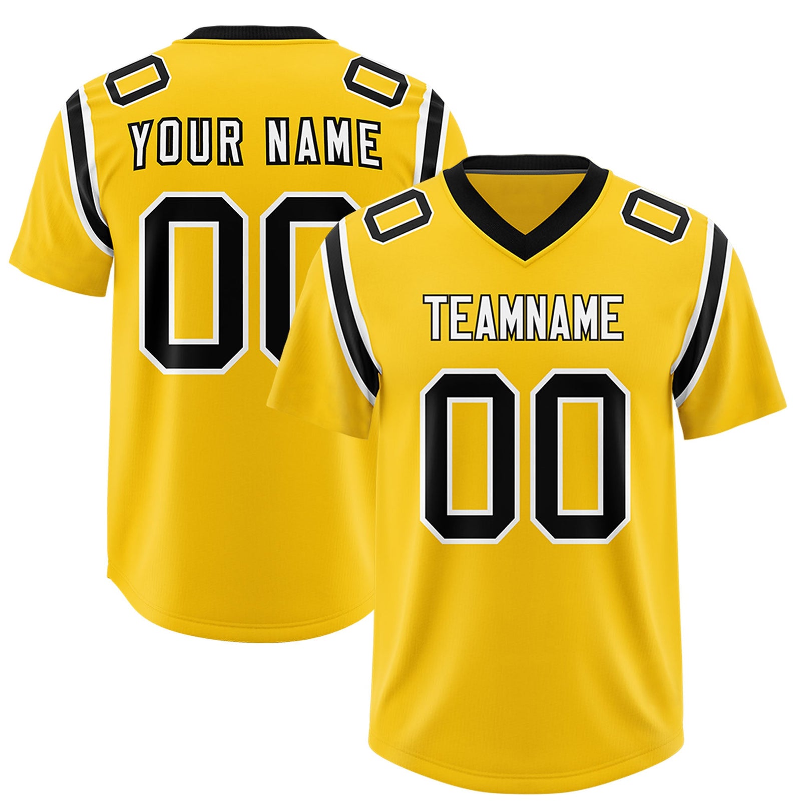 Custom Gold Personalized Shoulder Cut Two-Tone Authentic Football Jersey
