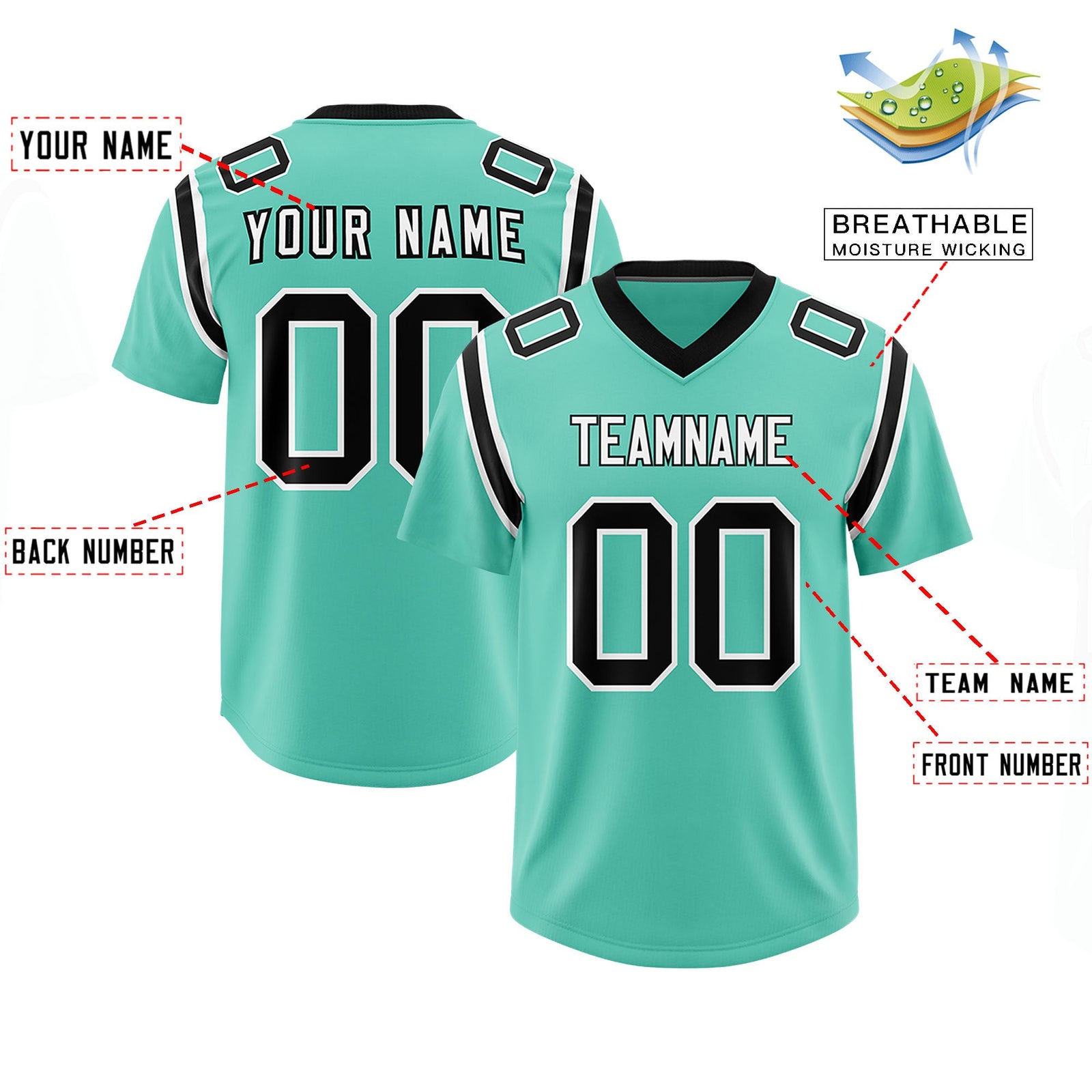 Custom Bright Green Personalized Shoulder Cut Two-Tone Authentic Football Jersey