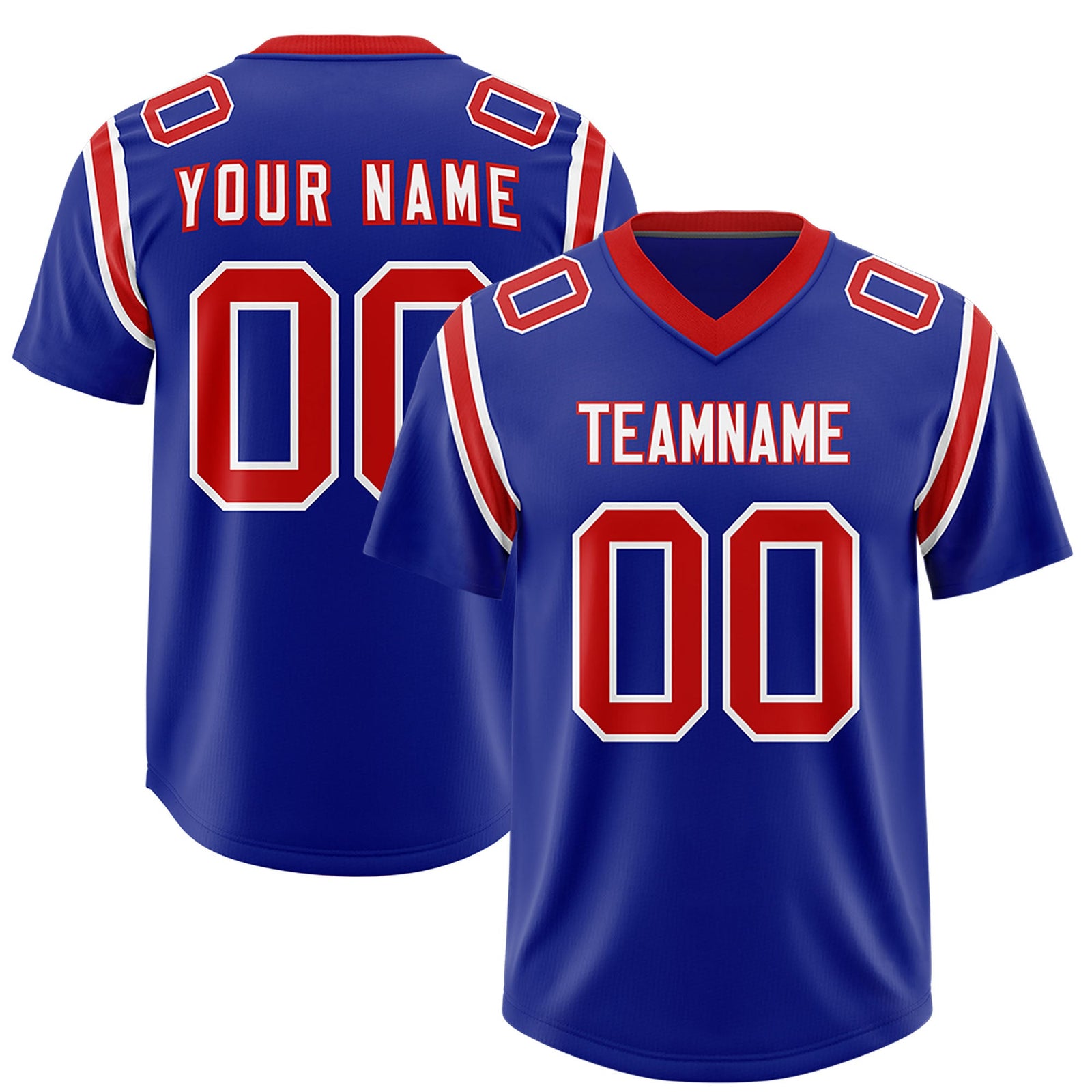Custom Royal Personalized Shoulder Cut Two-Tone Authentic Football Jersey