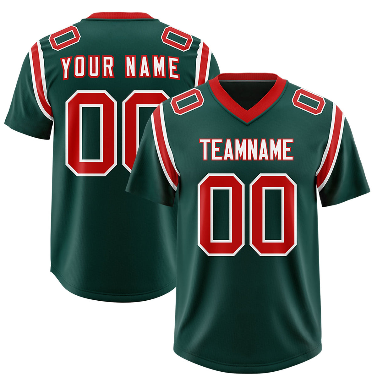 Custom Midnight Green Personalized Shoulder Cut Two-Tone Authentic Football Jersey