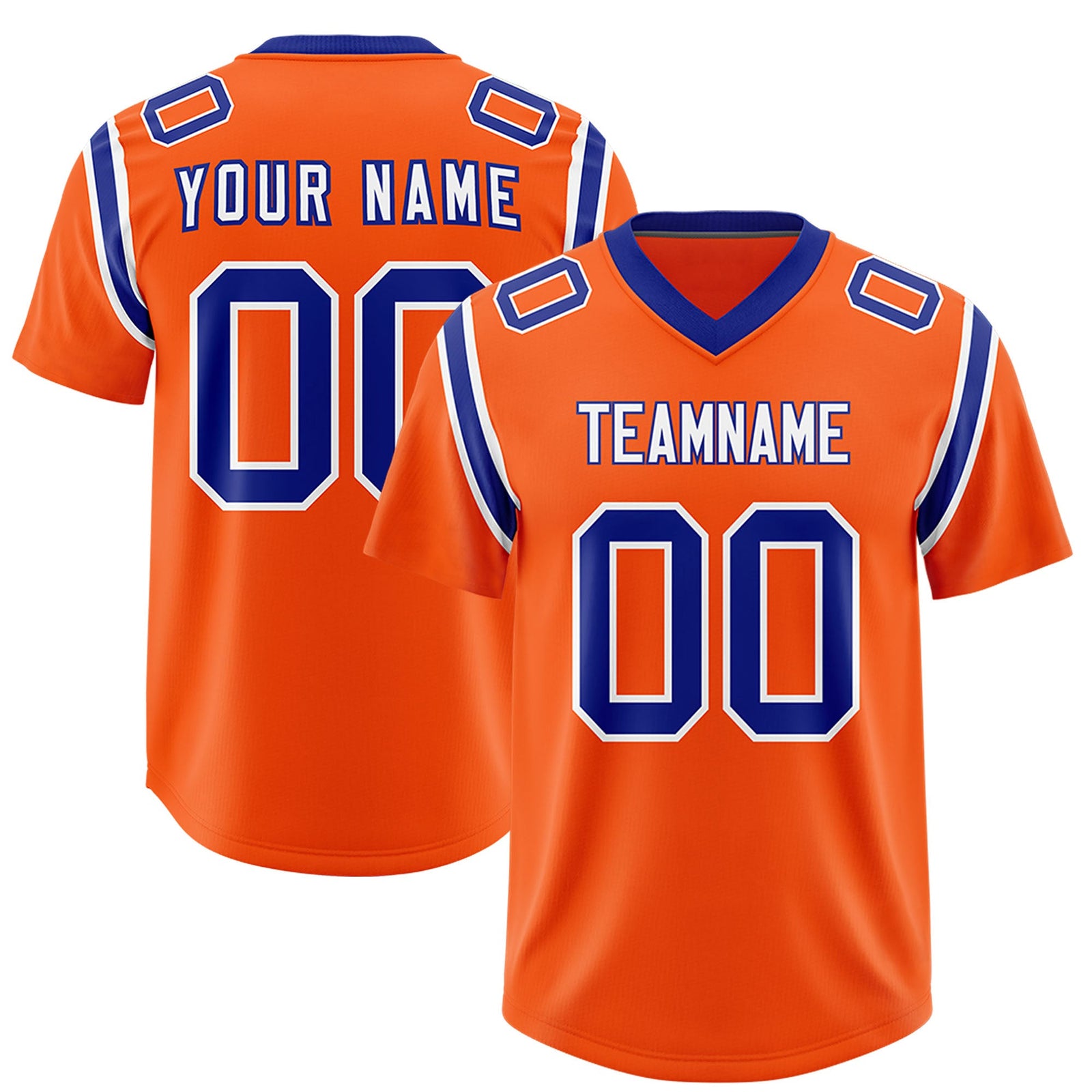 Custom Orange Personalized Shoulder Cut Two-Tone Authentic Football Jersey