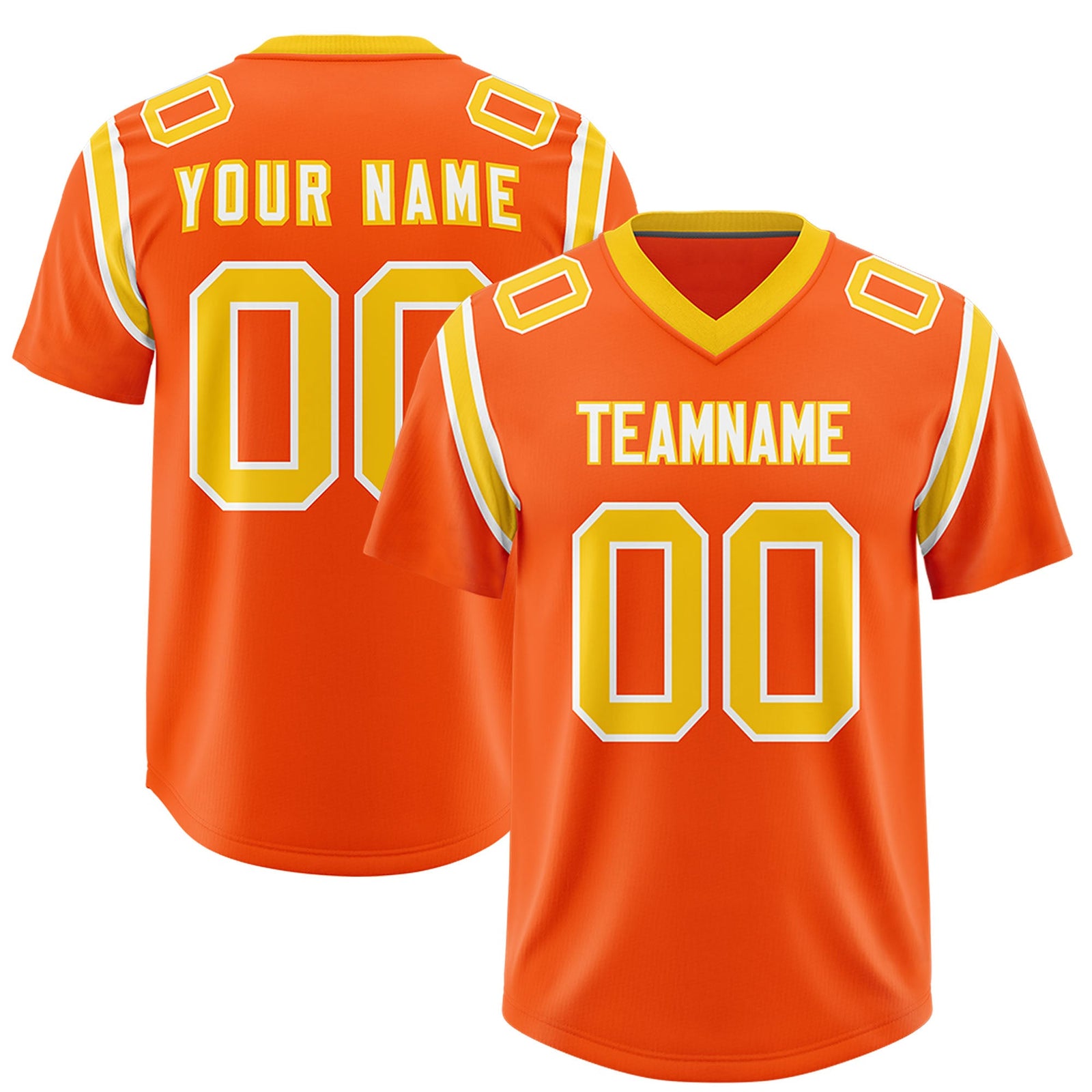 Custom Orange Personalized Shoulder Cut Two-Tone Authentic Football Jersey