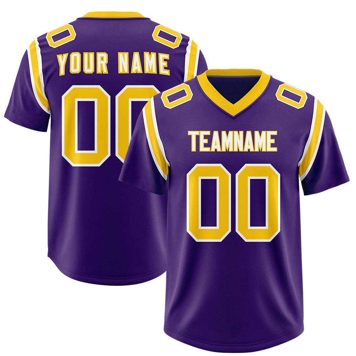 Custom Purple Personalized Shoulder Cut Two-Tone Authentic Football Jersey