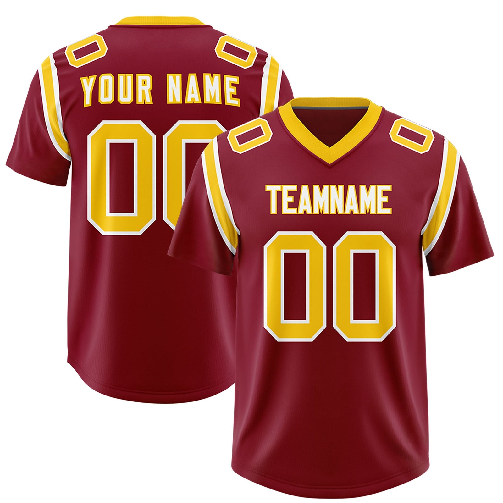 Custom Crimson Personalized Shoulder Cut Two-Tone Authentic Football Jersey