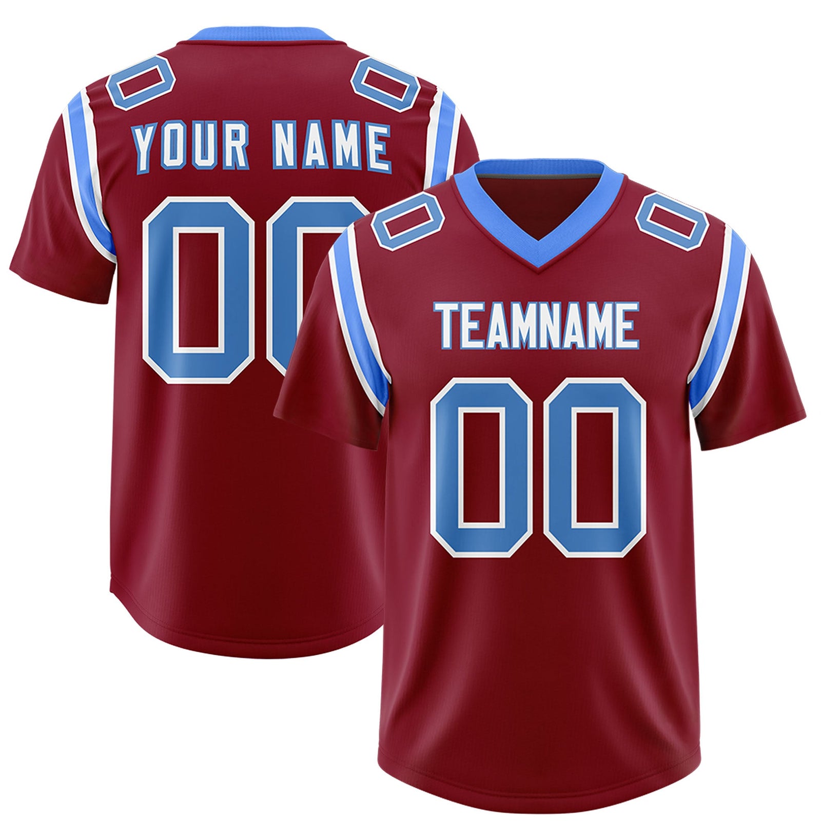 Custom Crimson Personalized Shoulder Cut Two-Tone Authentic Football Jersey