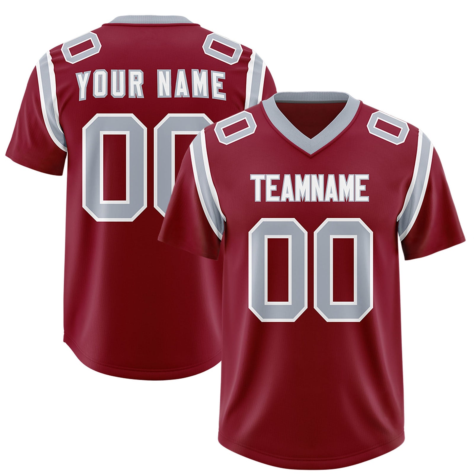 Custom Crimson Personalized Shoulder Cut Two-Tone Authentic Football Jersey