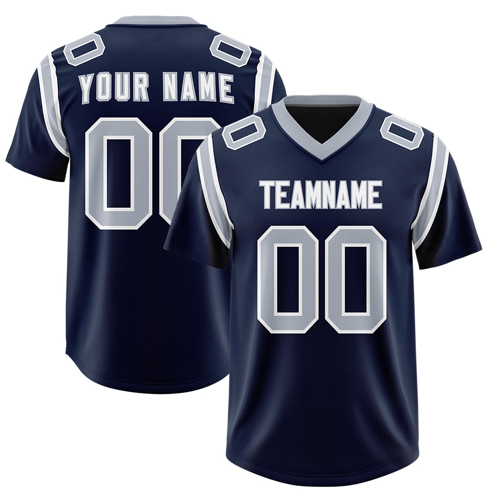 Custom Navy Personalized Shoulder Cut Two-Tone Authentic Football Jersey