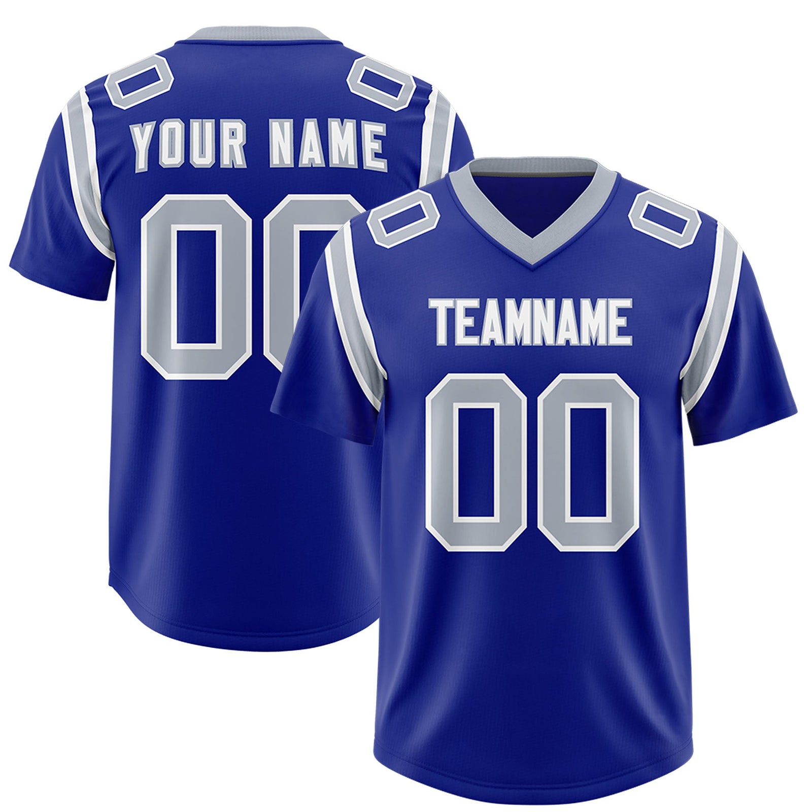 Custom Royal Personalized Shoulder Cut Two-Tone Authentic Football Jersey