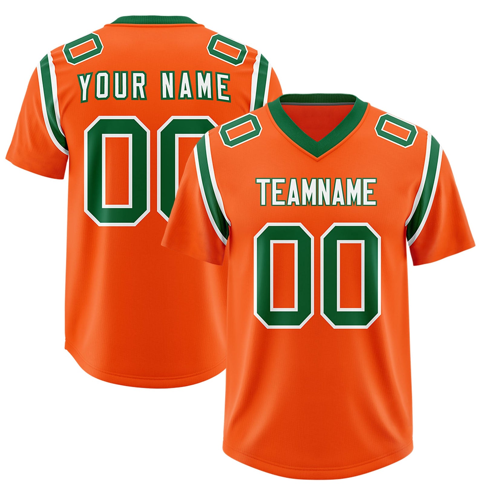 Custom Orange Personalized Shoulder Cut Two-Tone Authentic Football Jersey
