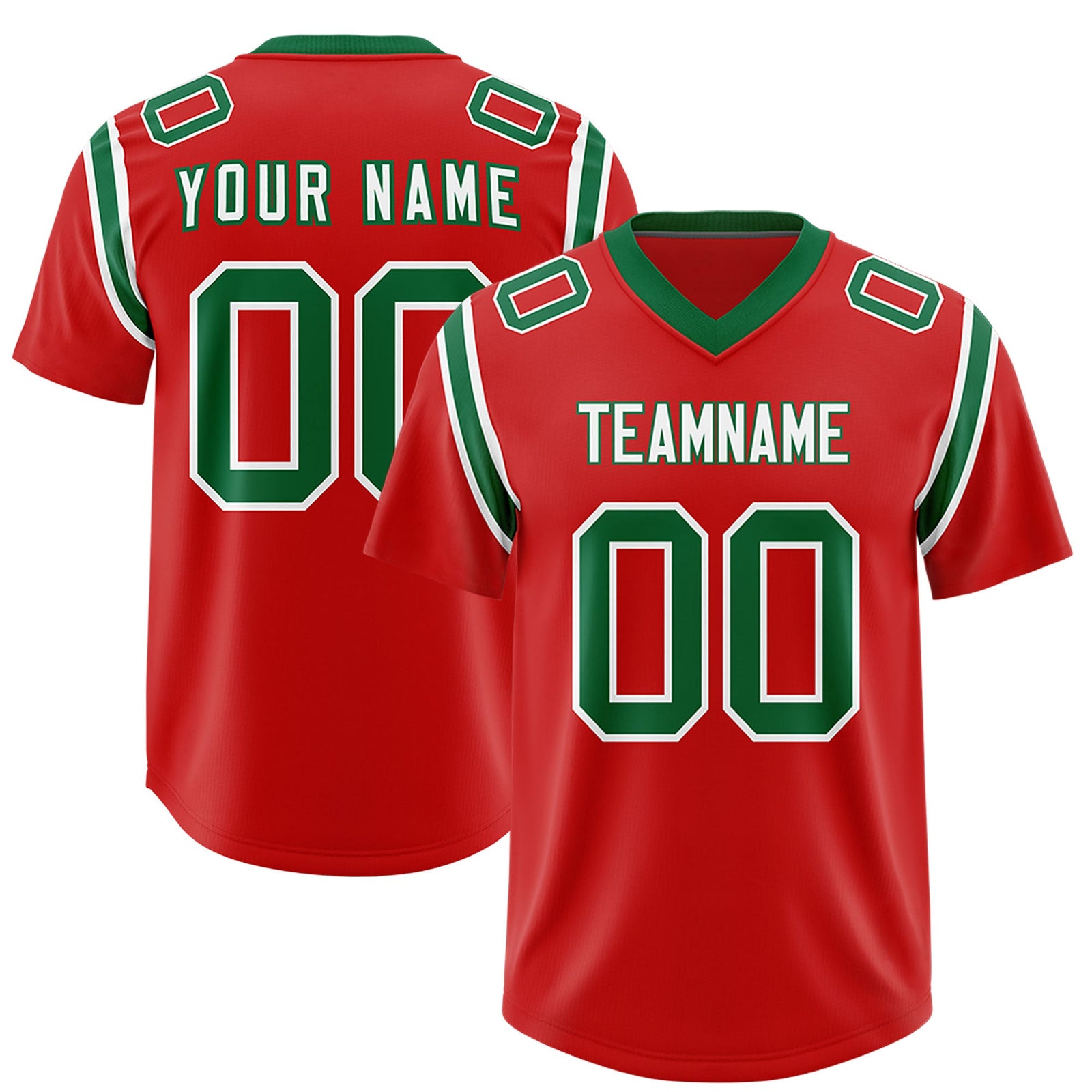 Custom Red Personalized Shoulder Cut Two-Tone Authentic Football Jersey