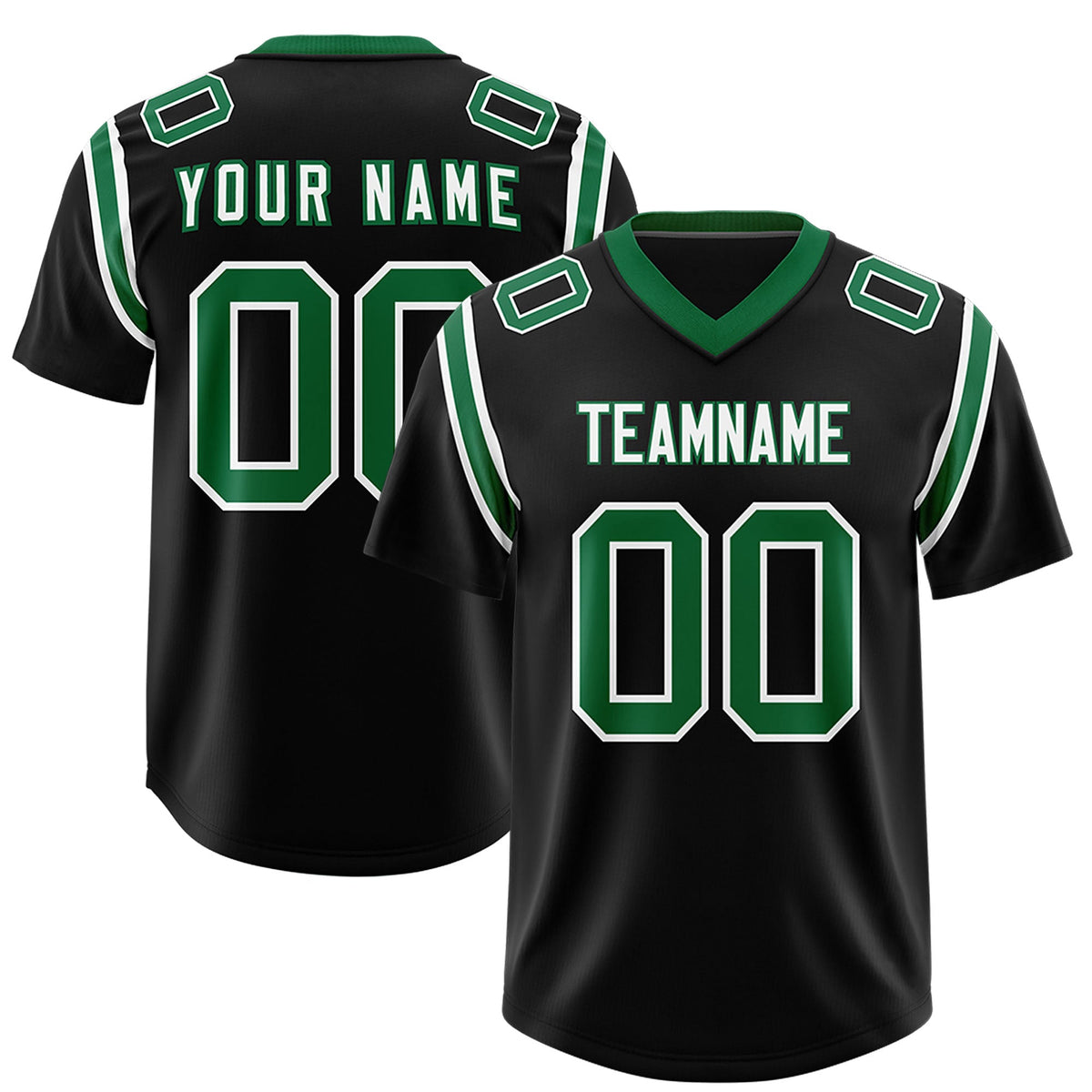 Custom Black Personalized Shoulder Cut Two-Tone Authentic Football Jersey