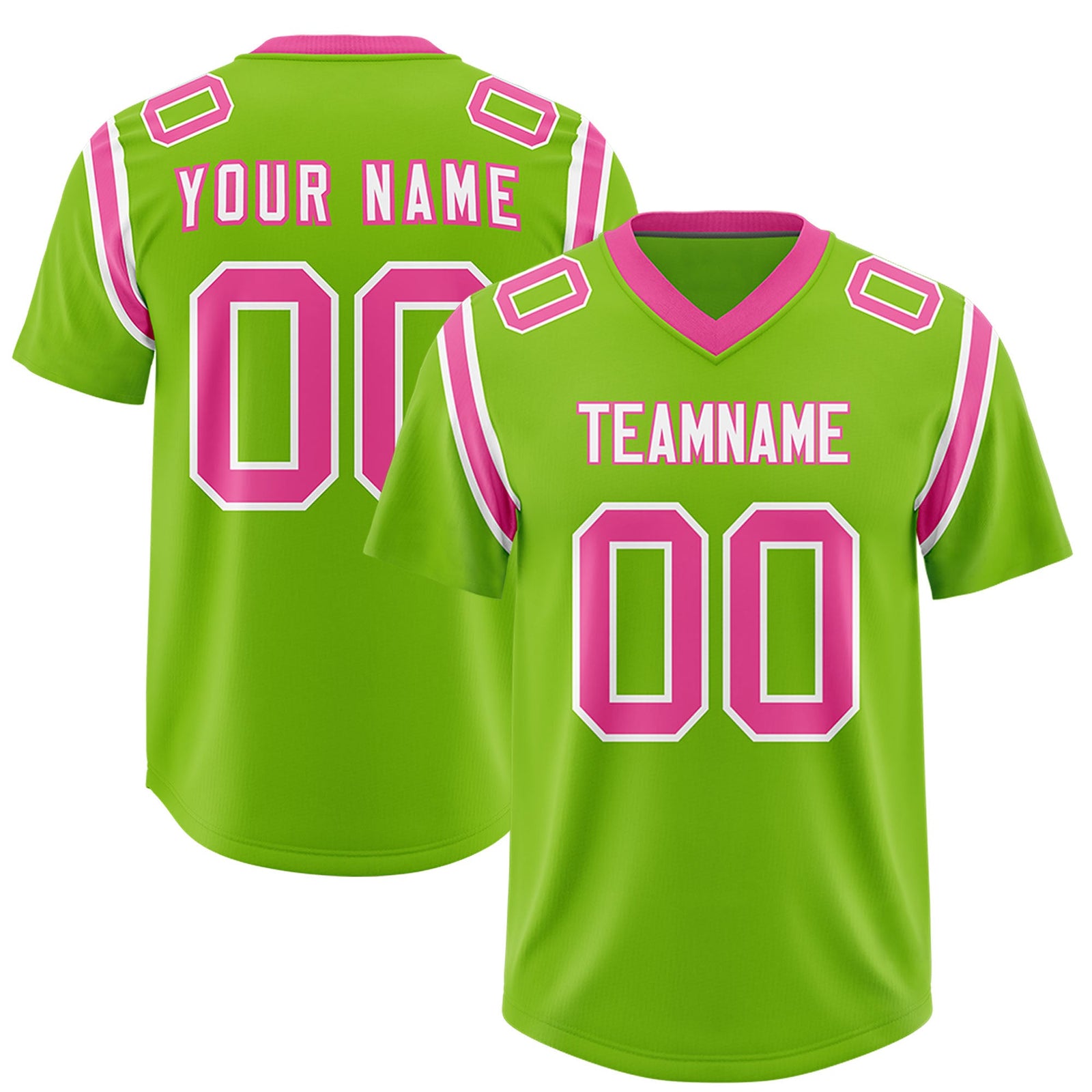 Custom Neon Green Personalized Shoulder Cut Two-Tone Authentic Football Jersey