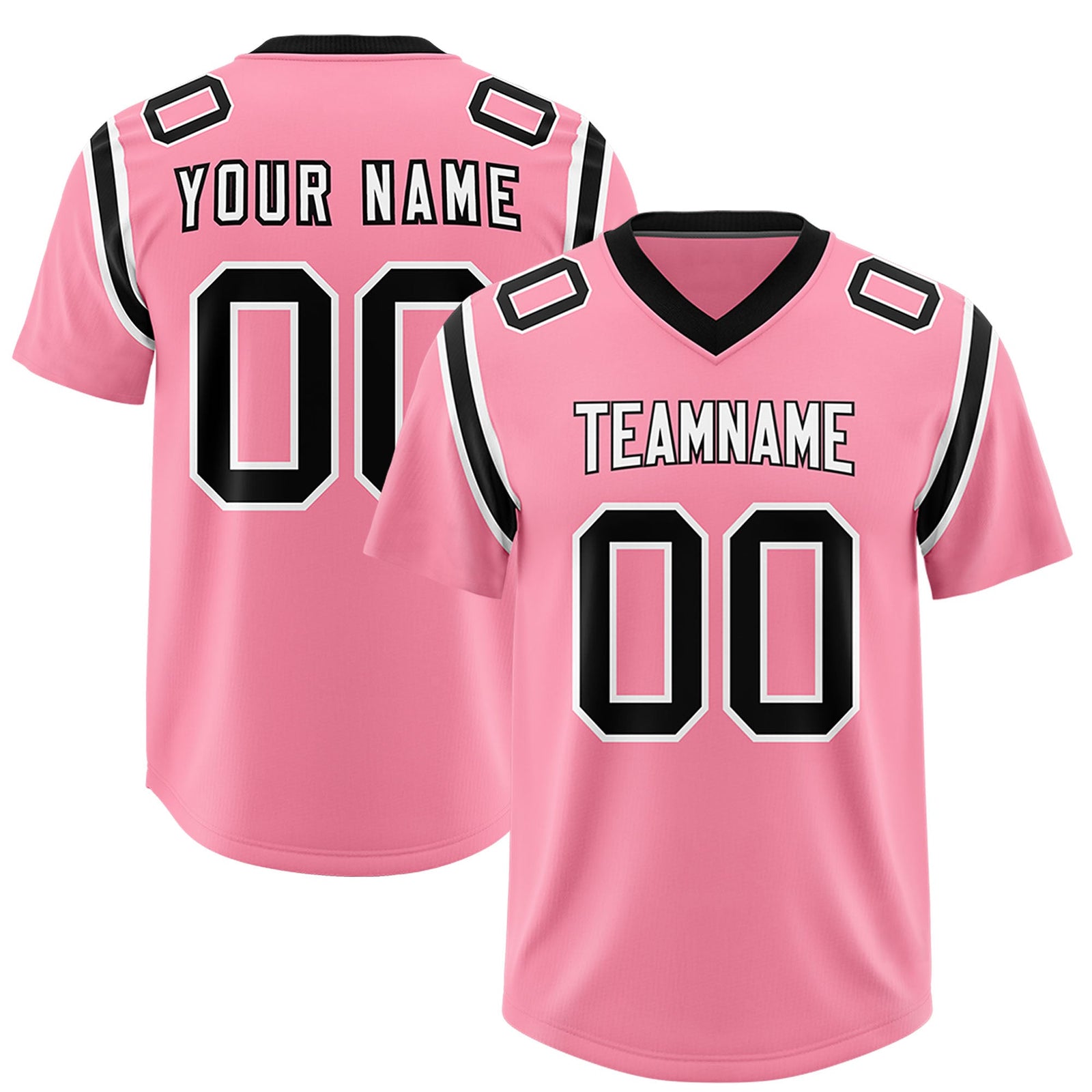 Custom Light Pink Personalized Shoulder Cut Two-Tone Authentic Football Jersey
